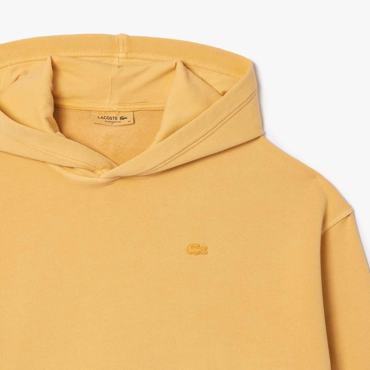 Orange - Lacoste - Oversized Natural Dye Hooded Sweatshirt - 3