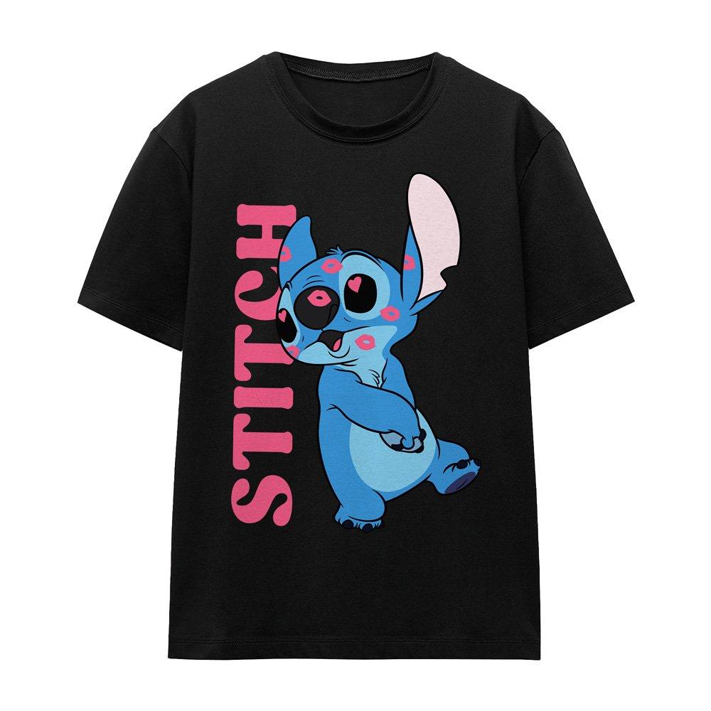 Black - Disney - Lilo Stitch Covered in Kisses T-Shirt Black - 4