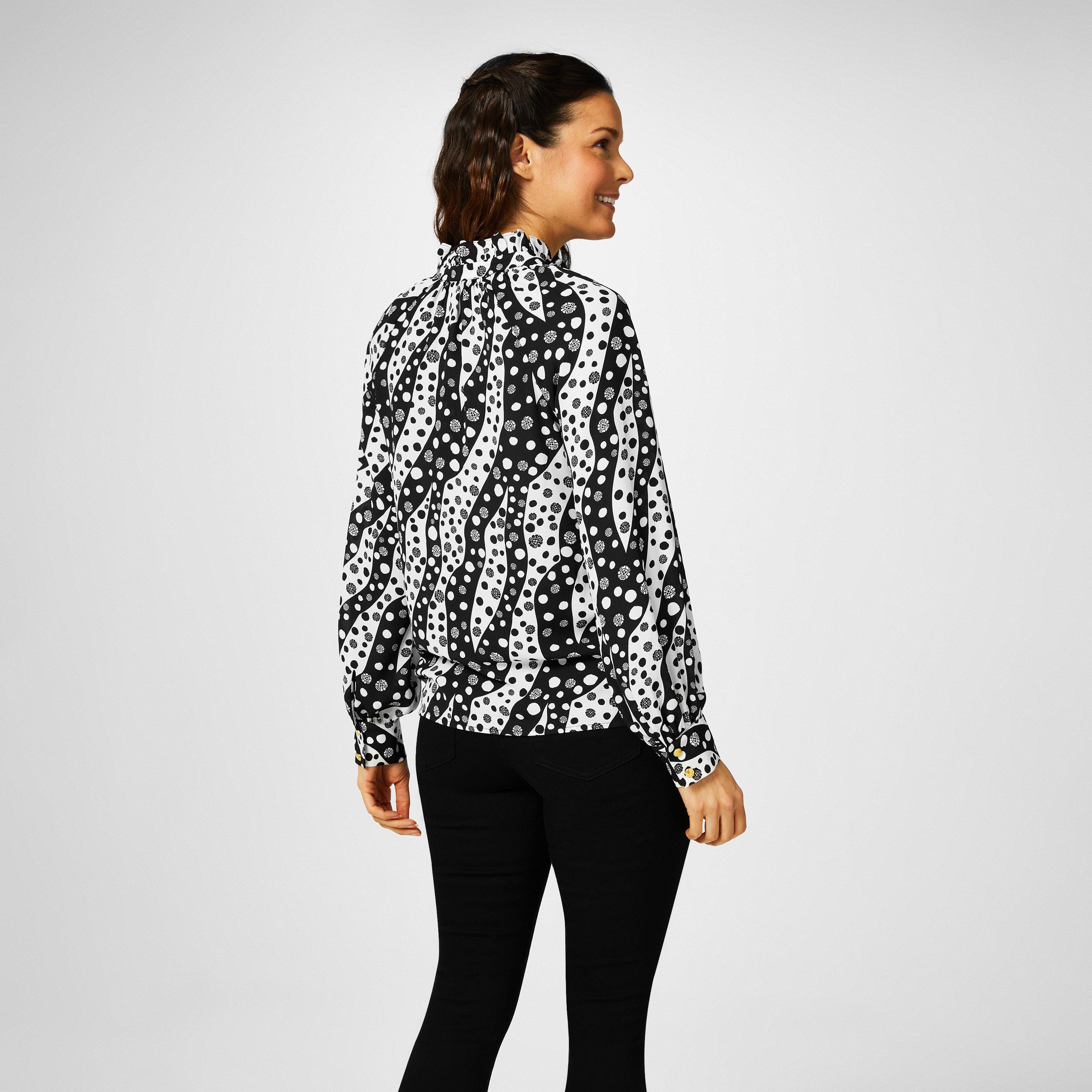 Mono Spot - Biba - Frill Neck Blouse - 2