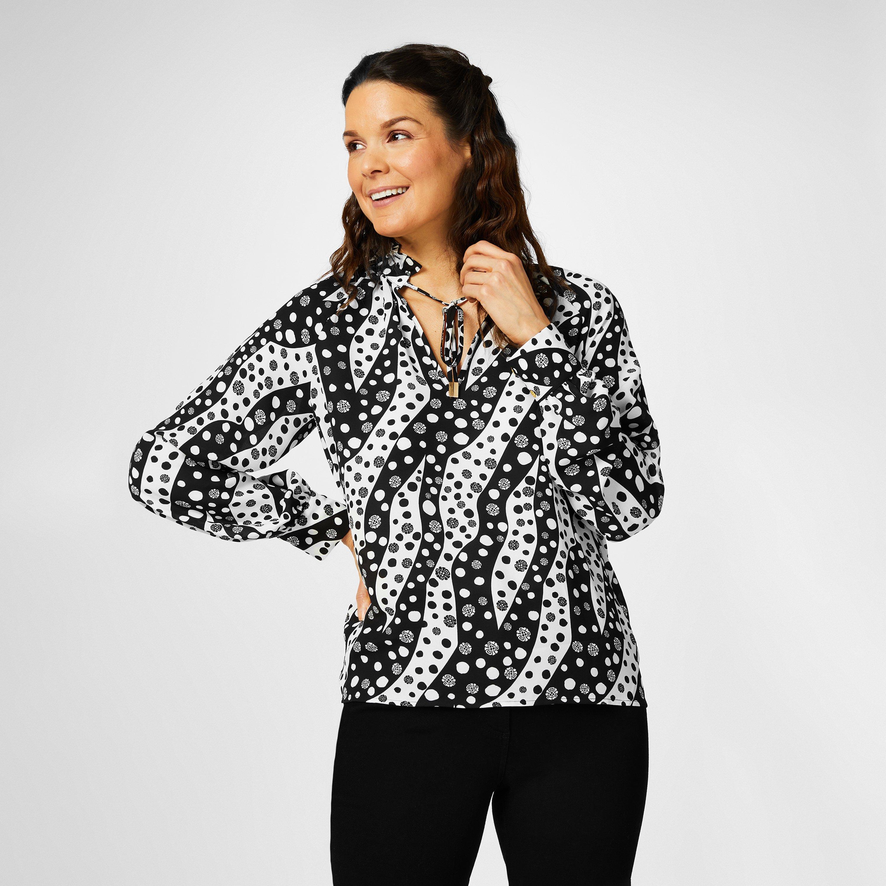Mono Spot - Biba - Frill Neck Blouse - 3