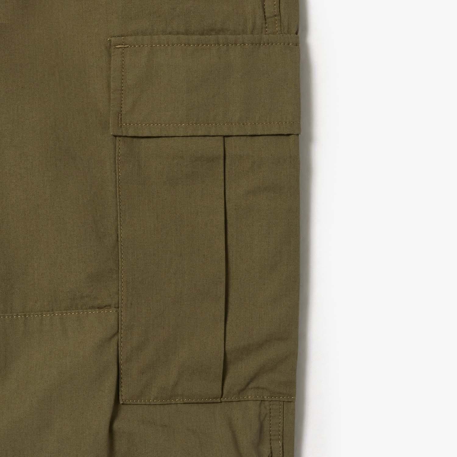 Green - Lacoste - Straight-Fit Multi Pocket Cargo Pants - 3