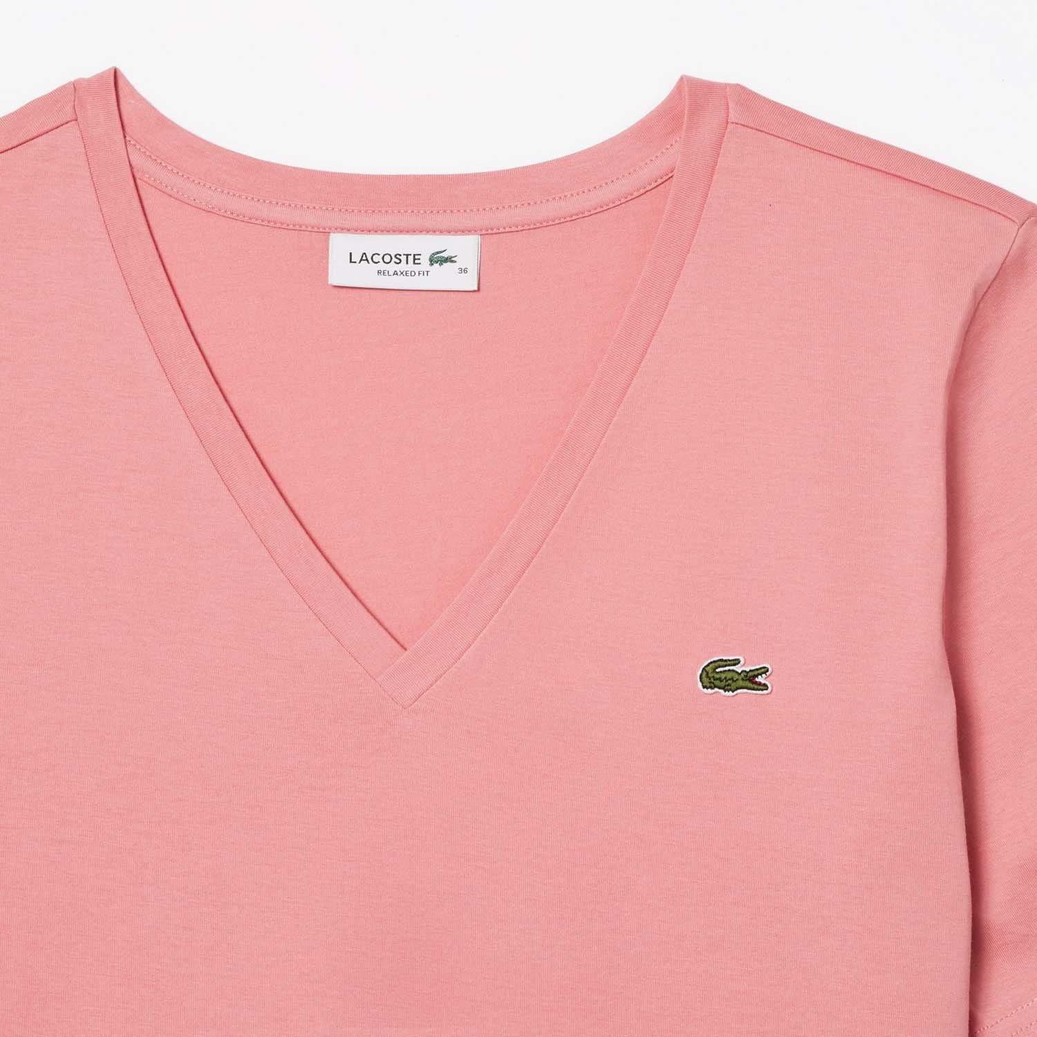 Pink - Lacoste - Relaxed-Fit Soft Cotton V-Neck T-Shirt - 2