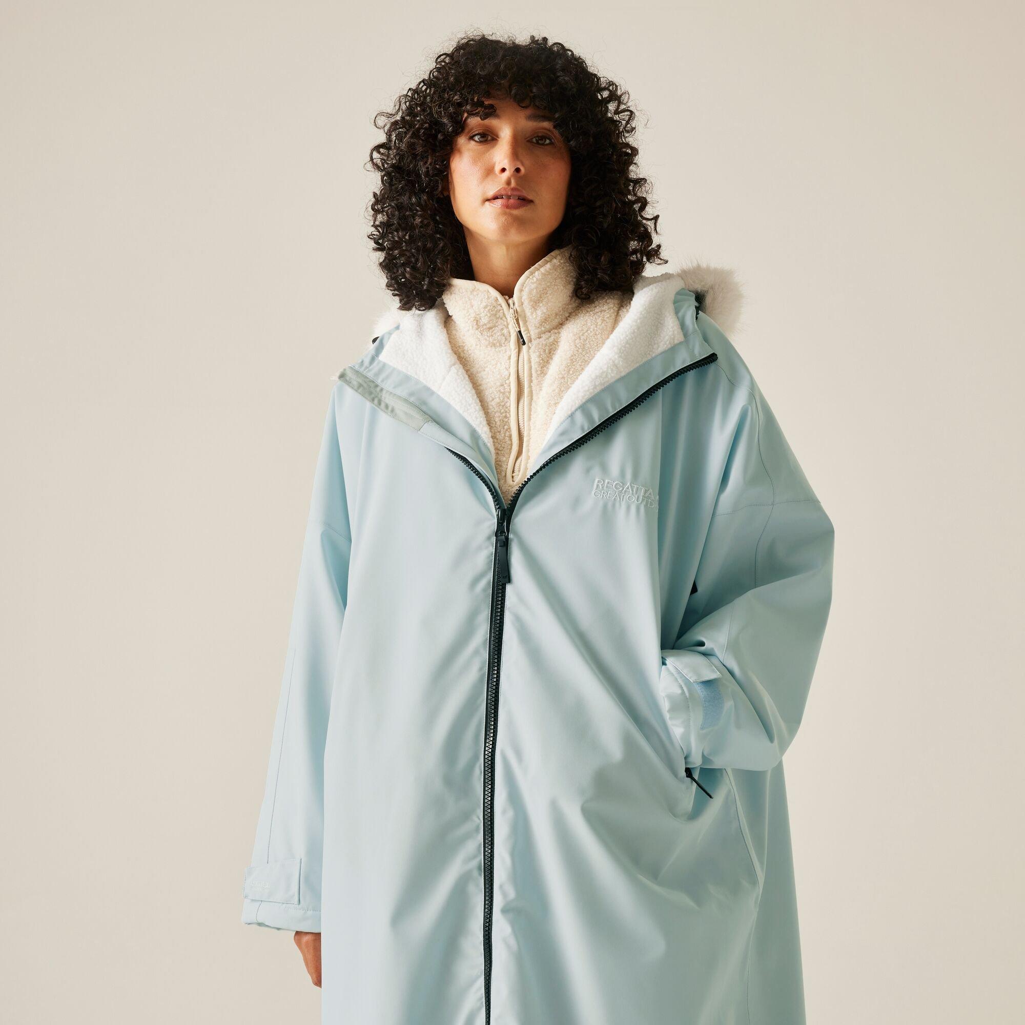 Regatta  Adults Waterproof Quick-Drying Fleece-Lined Changing Robe - Blue - L/XL