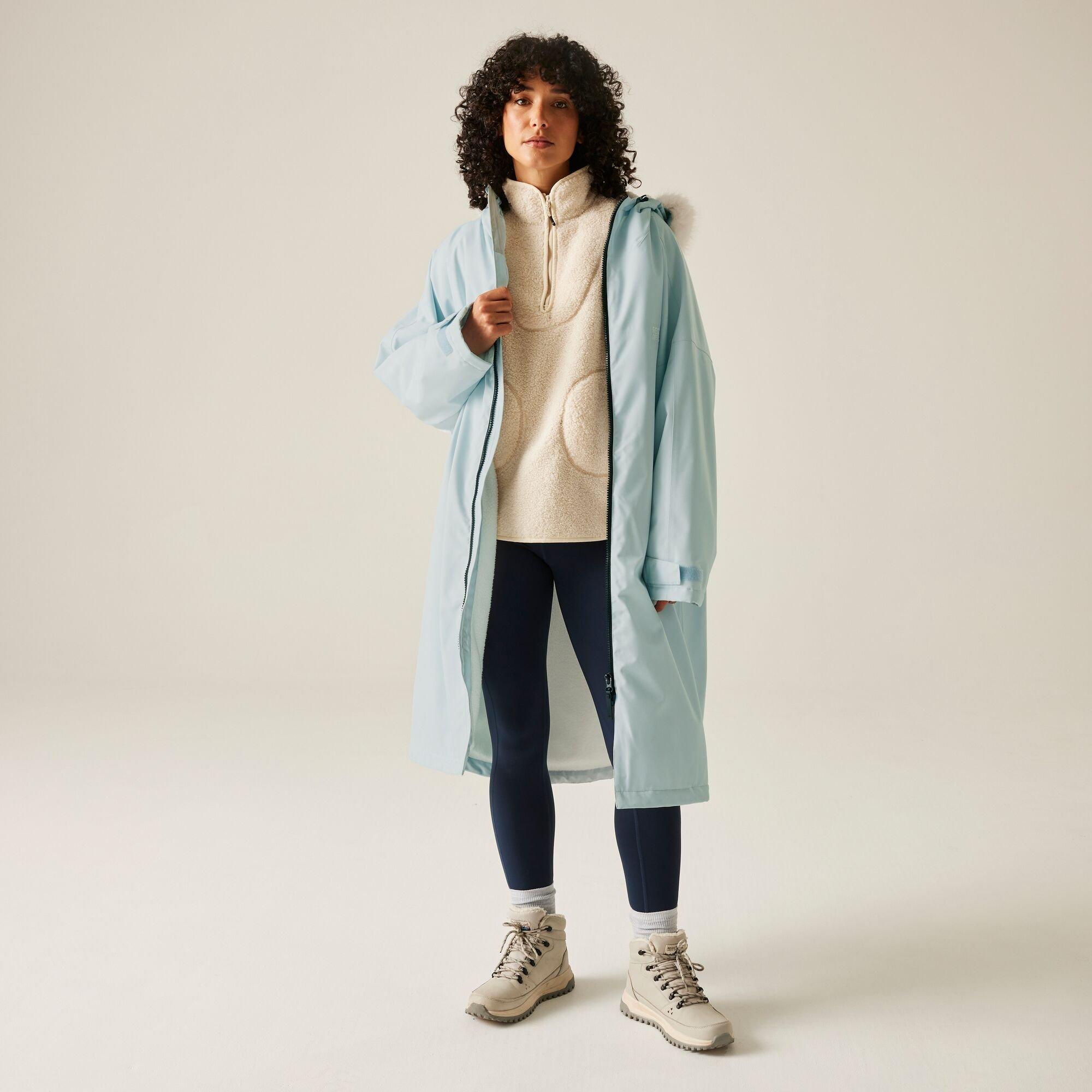 Blue - Regatta - Unisex Adults Waterproof Quick-Drying Fleece-Lined Changing Robe - 3