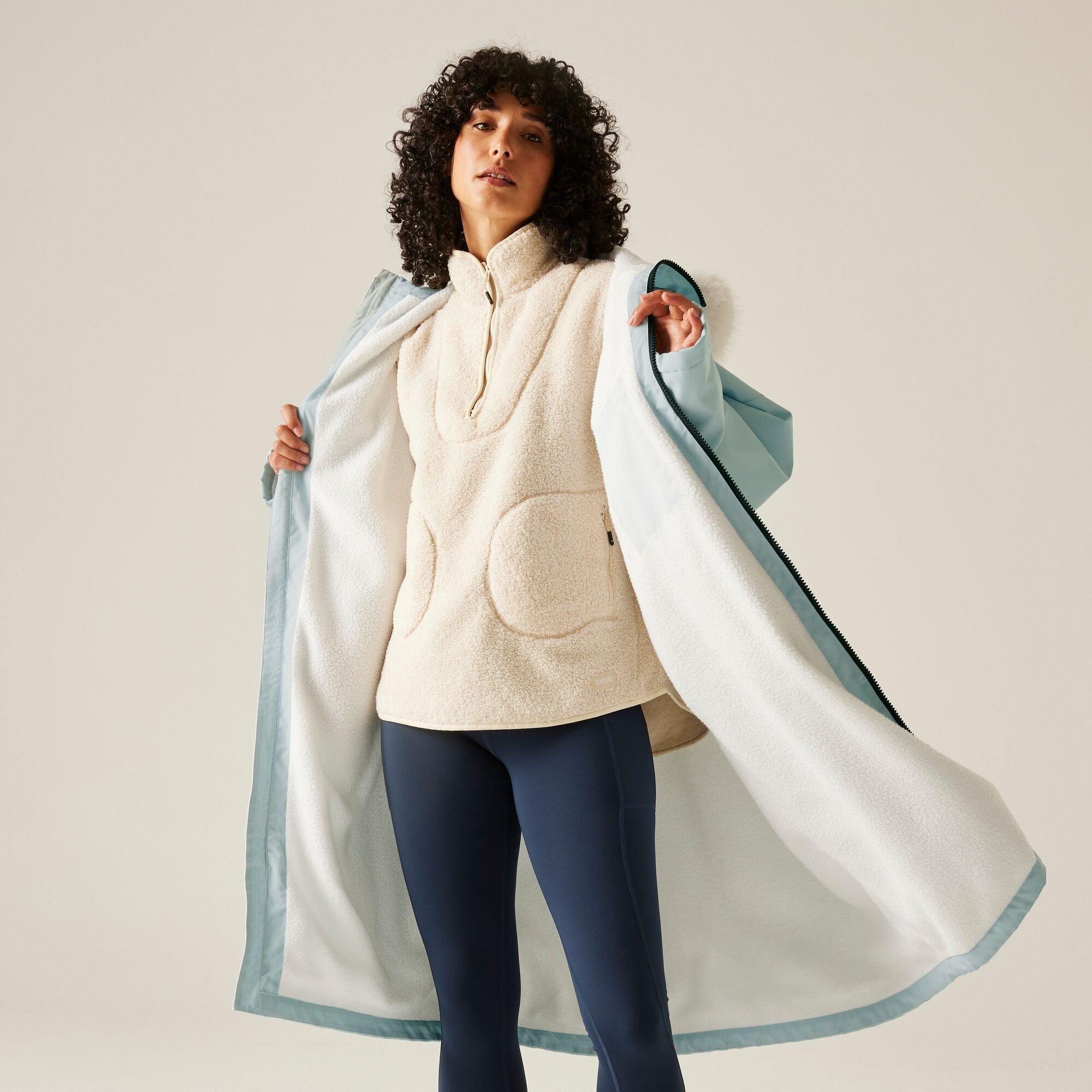 Blue - Regatta - Unisex Adults Waterproof Quick-Drying Fleece-Lined Changing Robe - 6