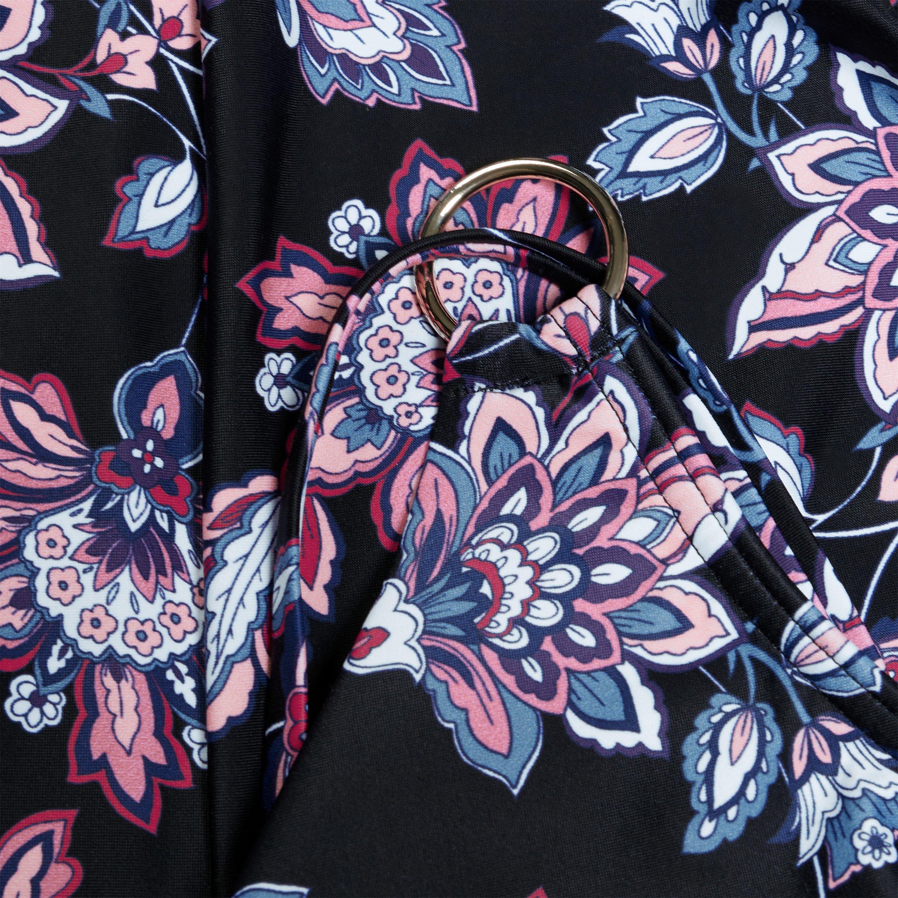 Black - Speedo - Shaping Printed Strappy 1 Piece Swimsuit - 4