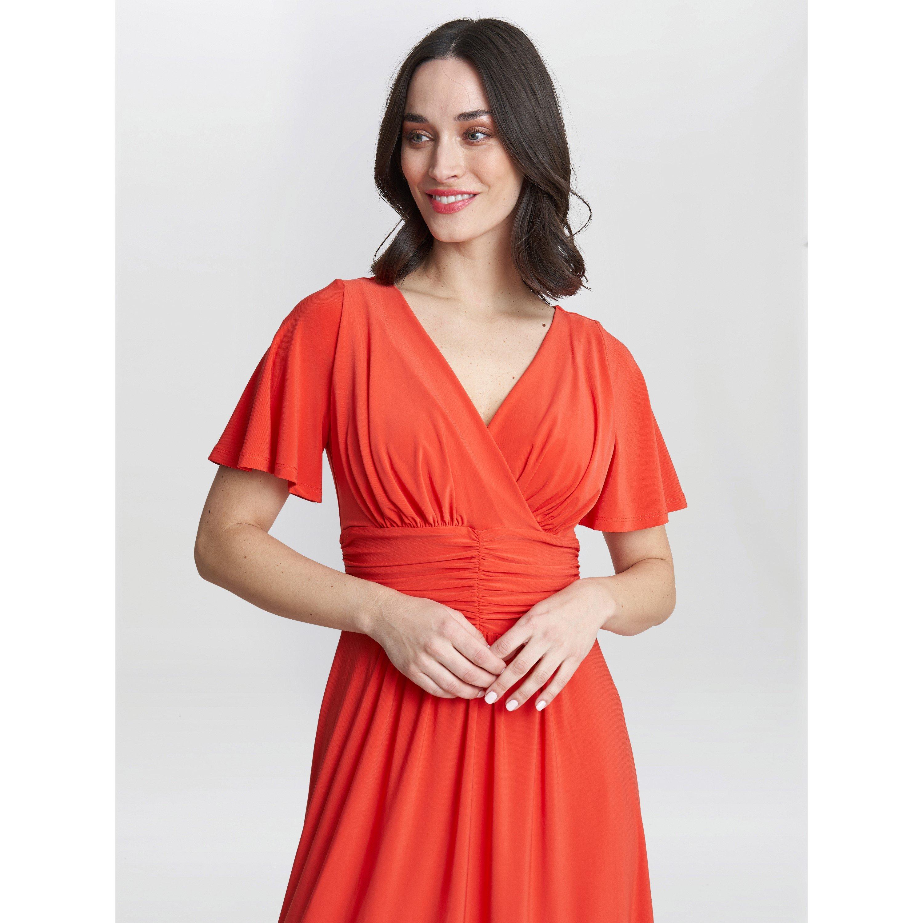 Orange - Gina Bacconi - Frieda Jersey Print Dress - 5