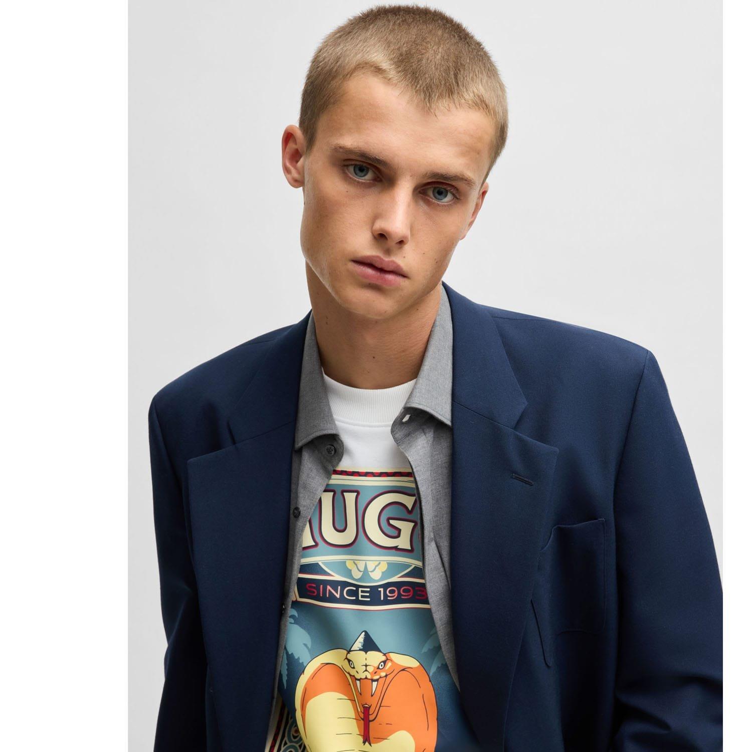 White - Hugo - Dicobri Graphic Print T-Shirt - 4