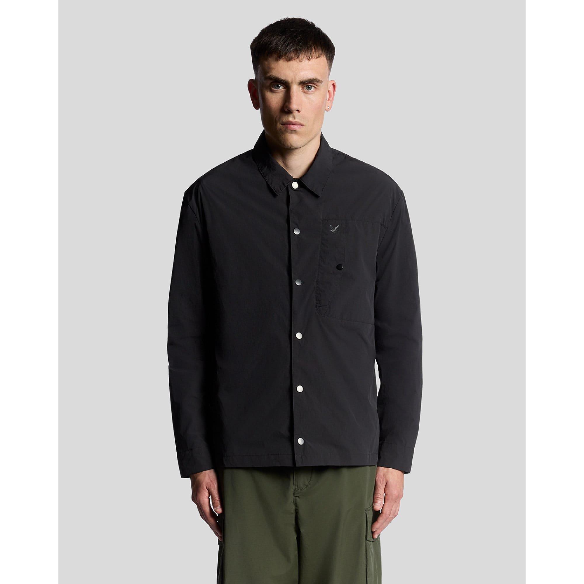 Black - Lyle and Scott - Crinkle Overshirt - 1