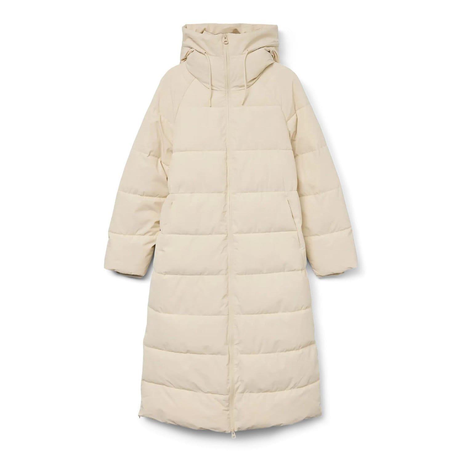 Vero Moda Women's Elanor Laurie Long Padded Coat - Oatmeal - 8