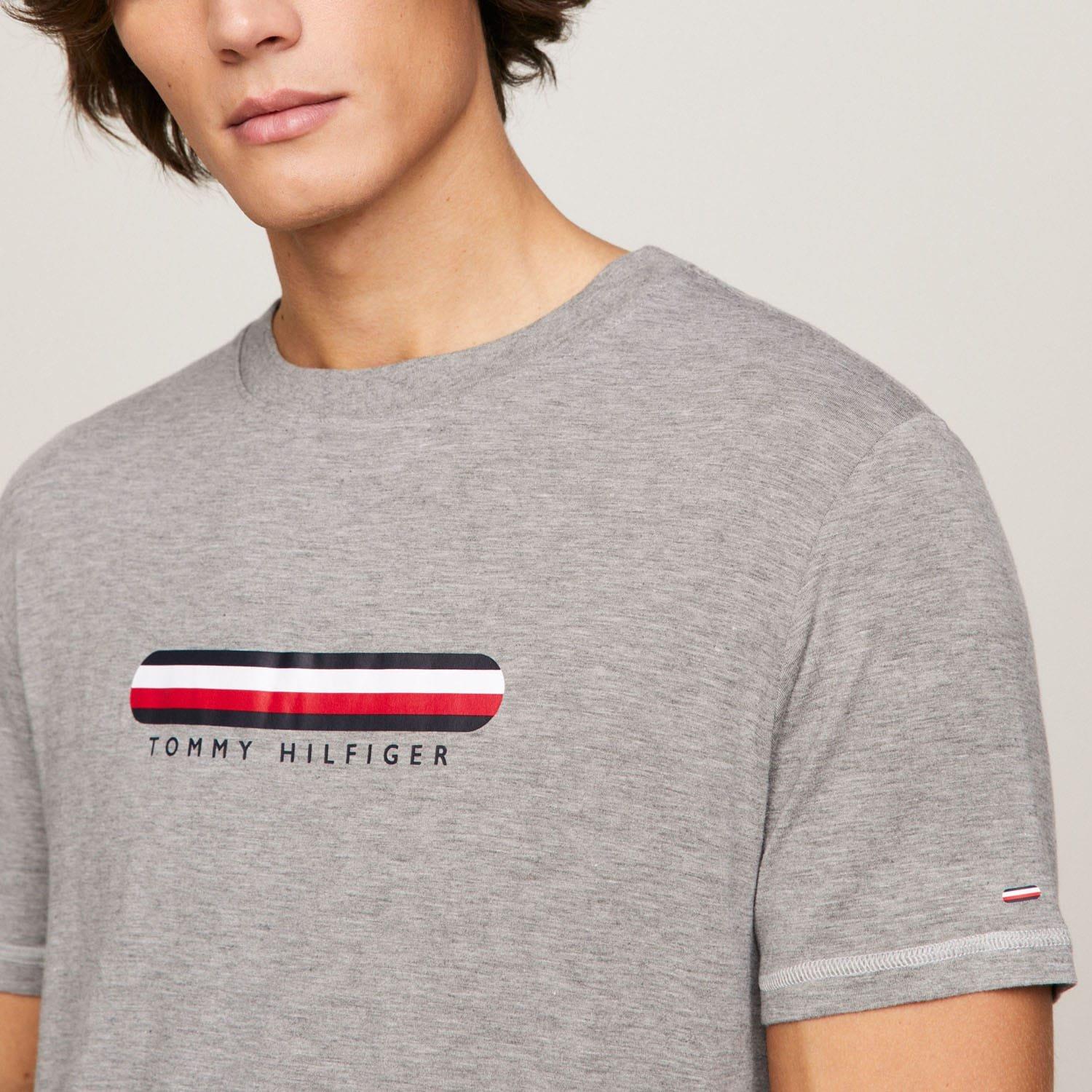 Grey - Tommy Hilfiger - Logo Lounge T-Shirt - 3