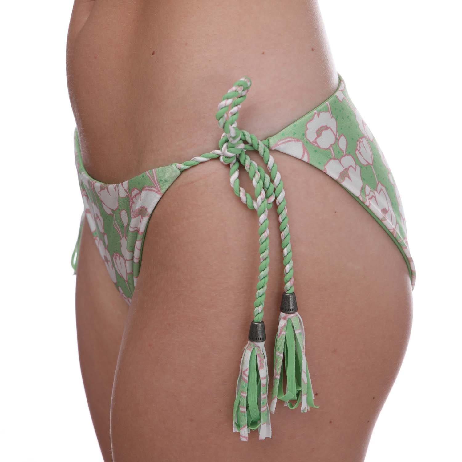 Green - Ted Baker - Rosiaah Reversible Poppy Print Bikini Bottoms - 4
