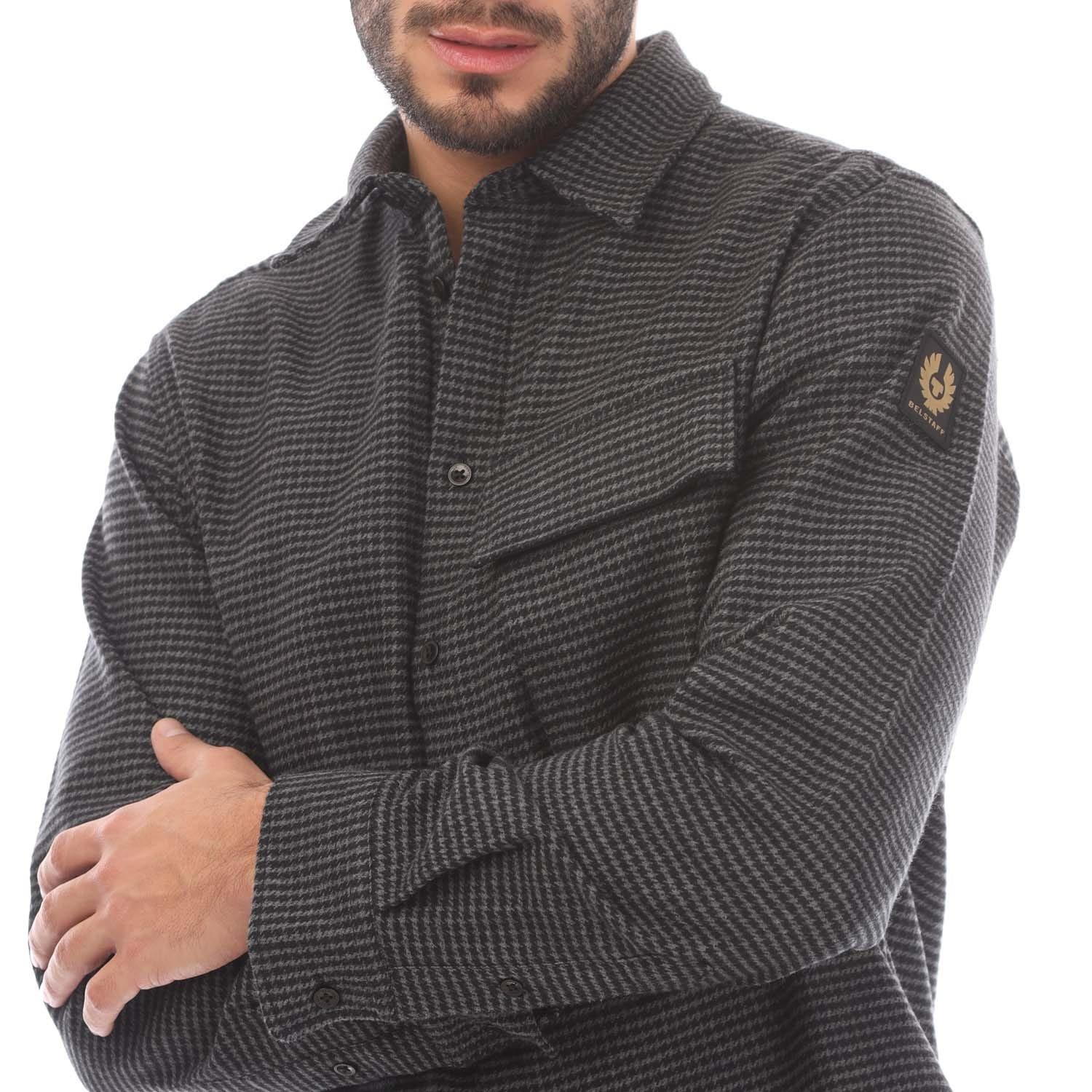 Black - Belstaff - Cotton Houndstooth Scale Shirt - 3