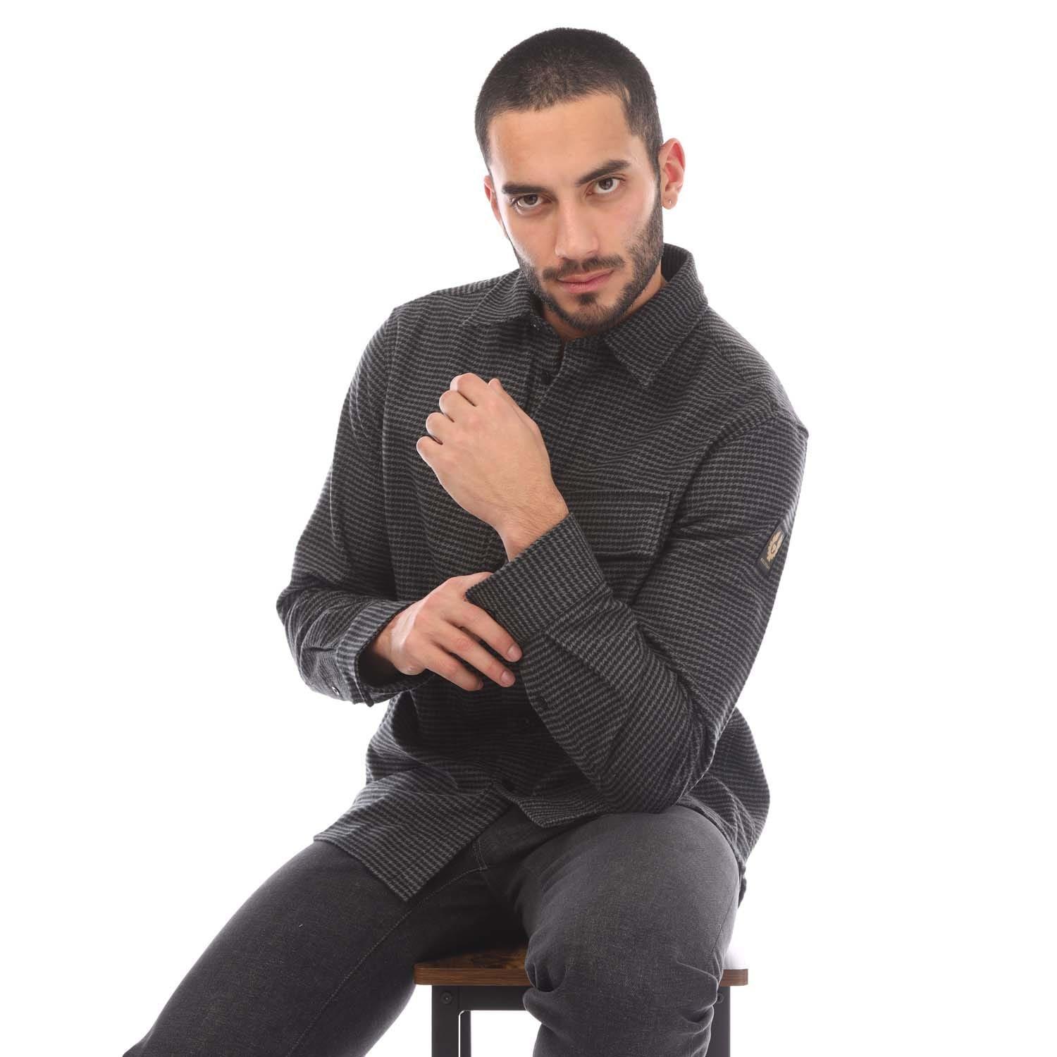 Black - Belstaff - Cotton Houndstooth Scale Shirt - 4