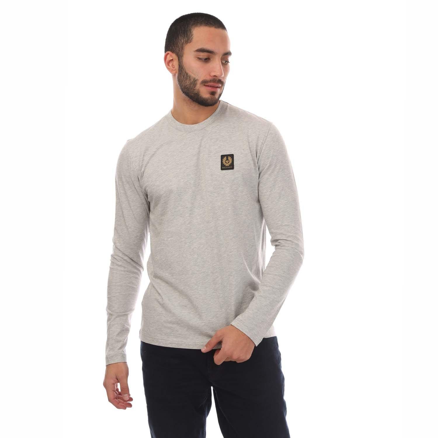 Silver - Belstaff - Cotton Jersey Long Sleeved T-Shirt - 1