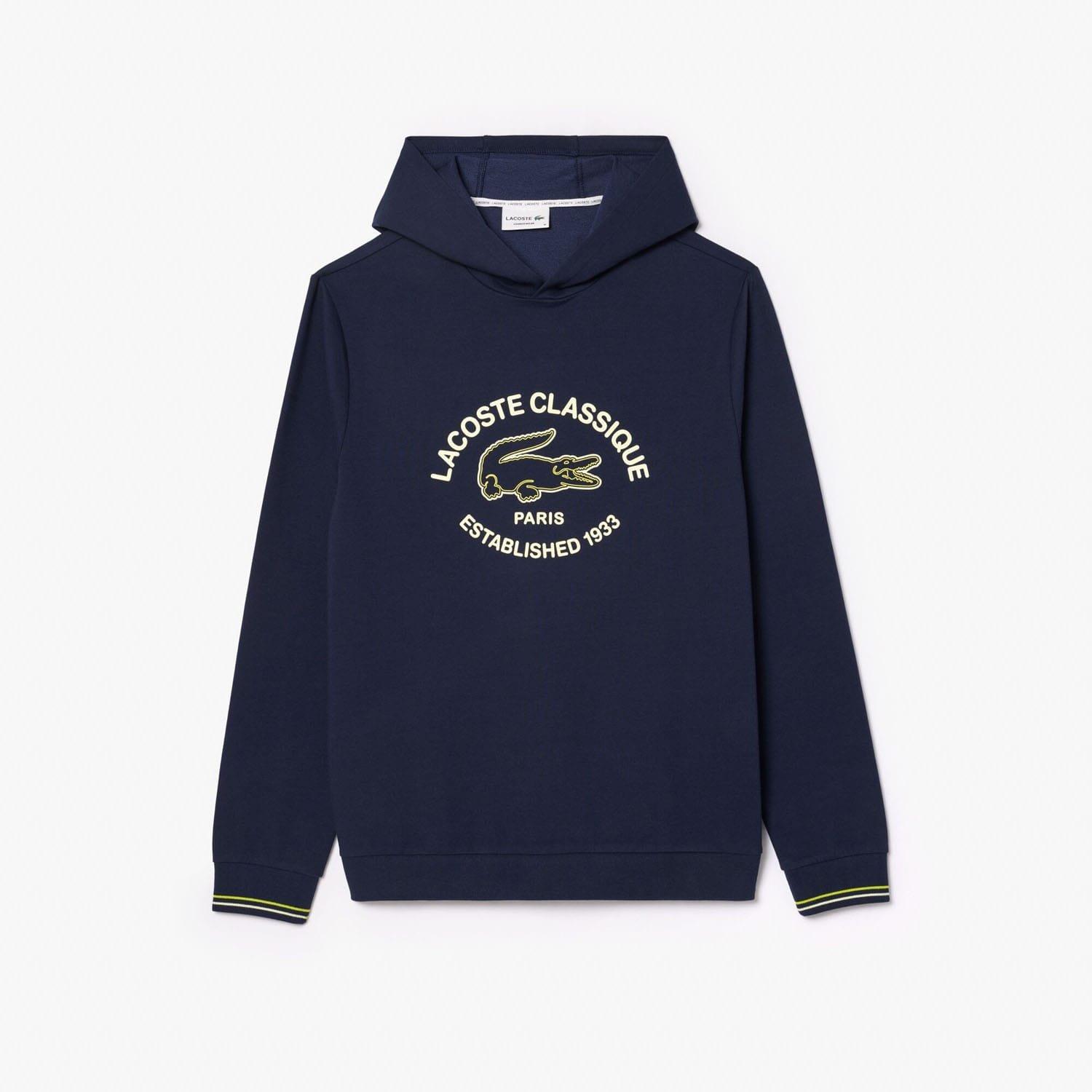 Navy - Lacoste - Fleece Loungewear Hoodie - 4