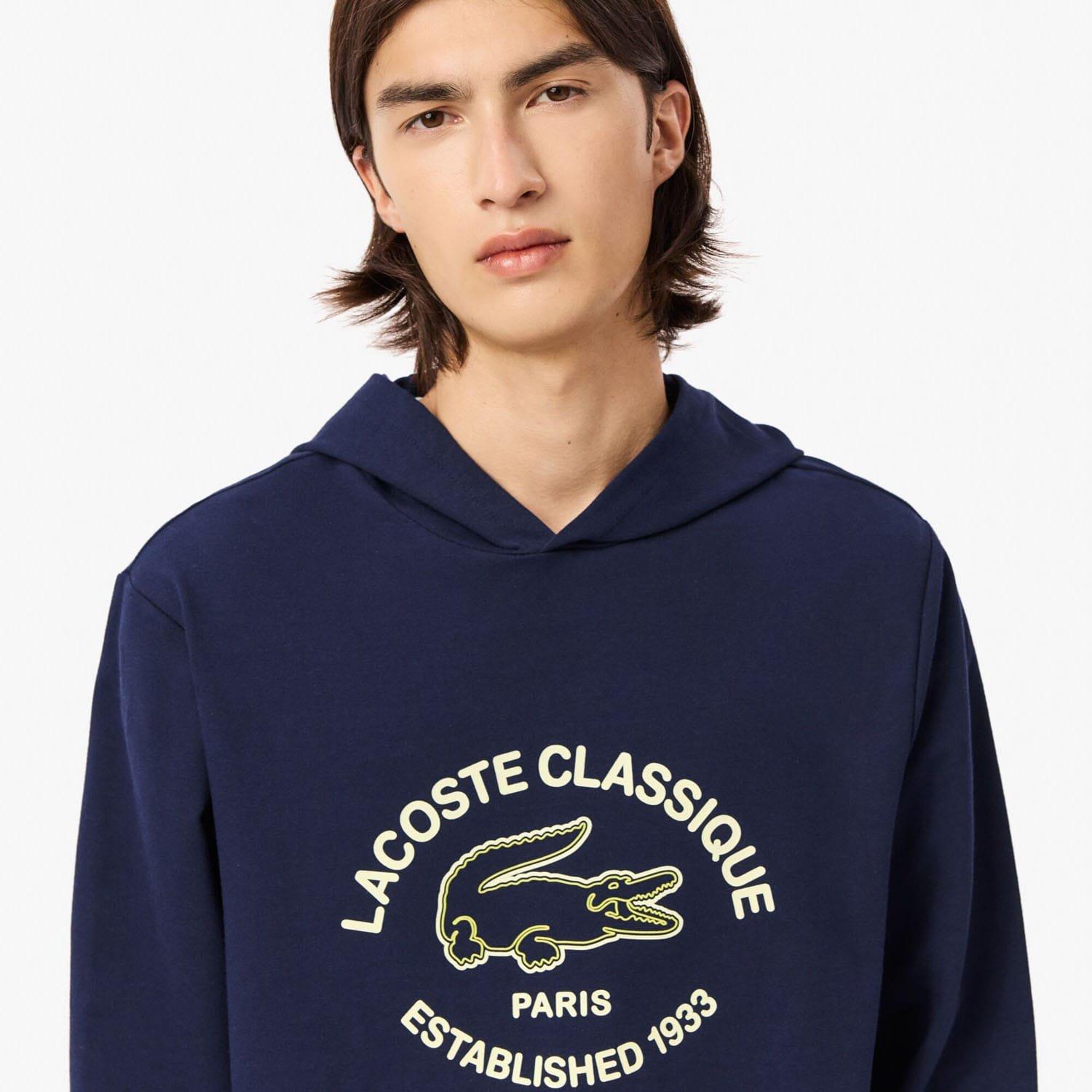 Navy - Lacoste - Fleece Loungewear Hoodie - 5