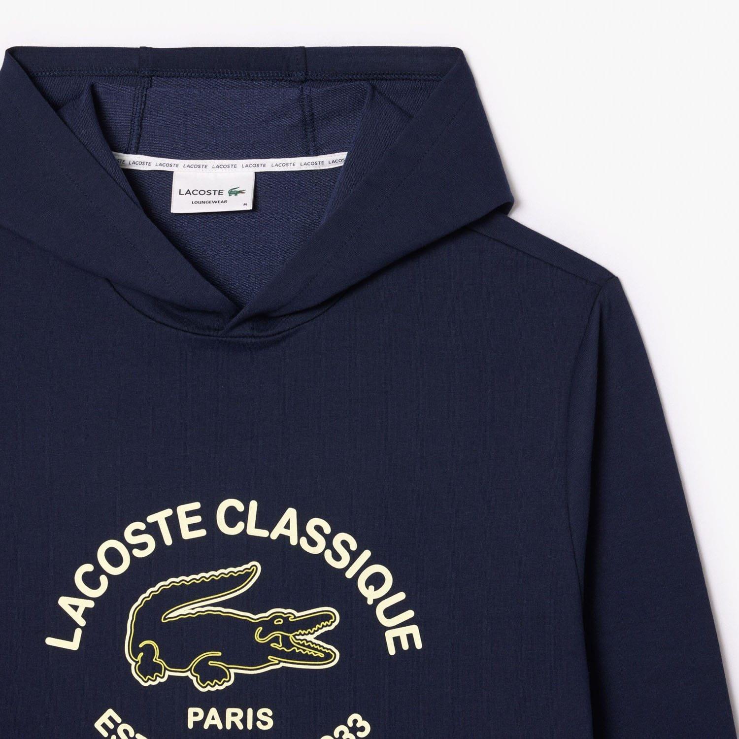 Navy - Lacoste - Fleece Loungewear Hoodie - 6