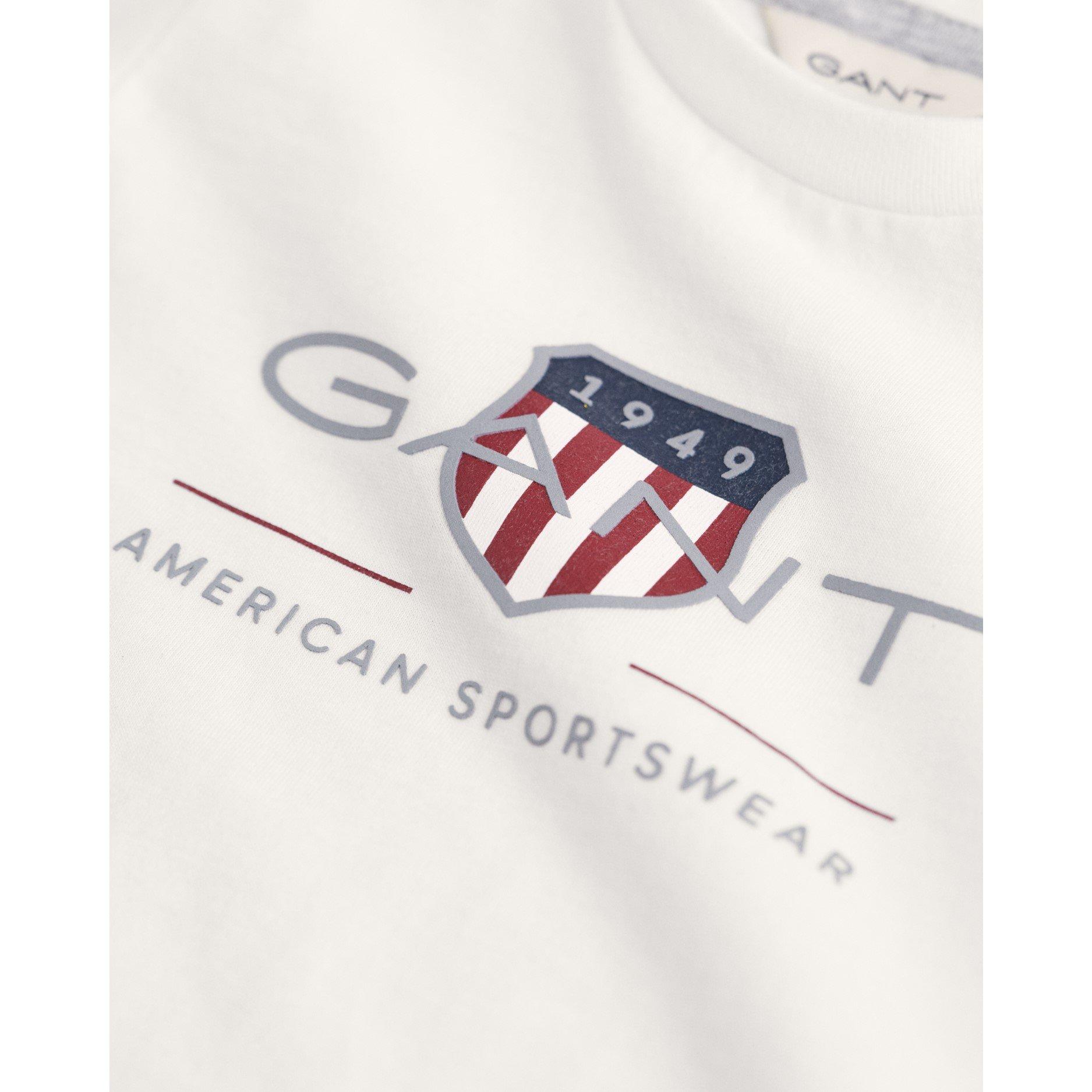 Hvid 110 - Gant - Unisex Kids' Big Logo Long-Sleeve T-Shirt - 2