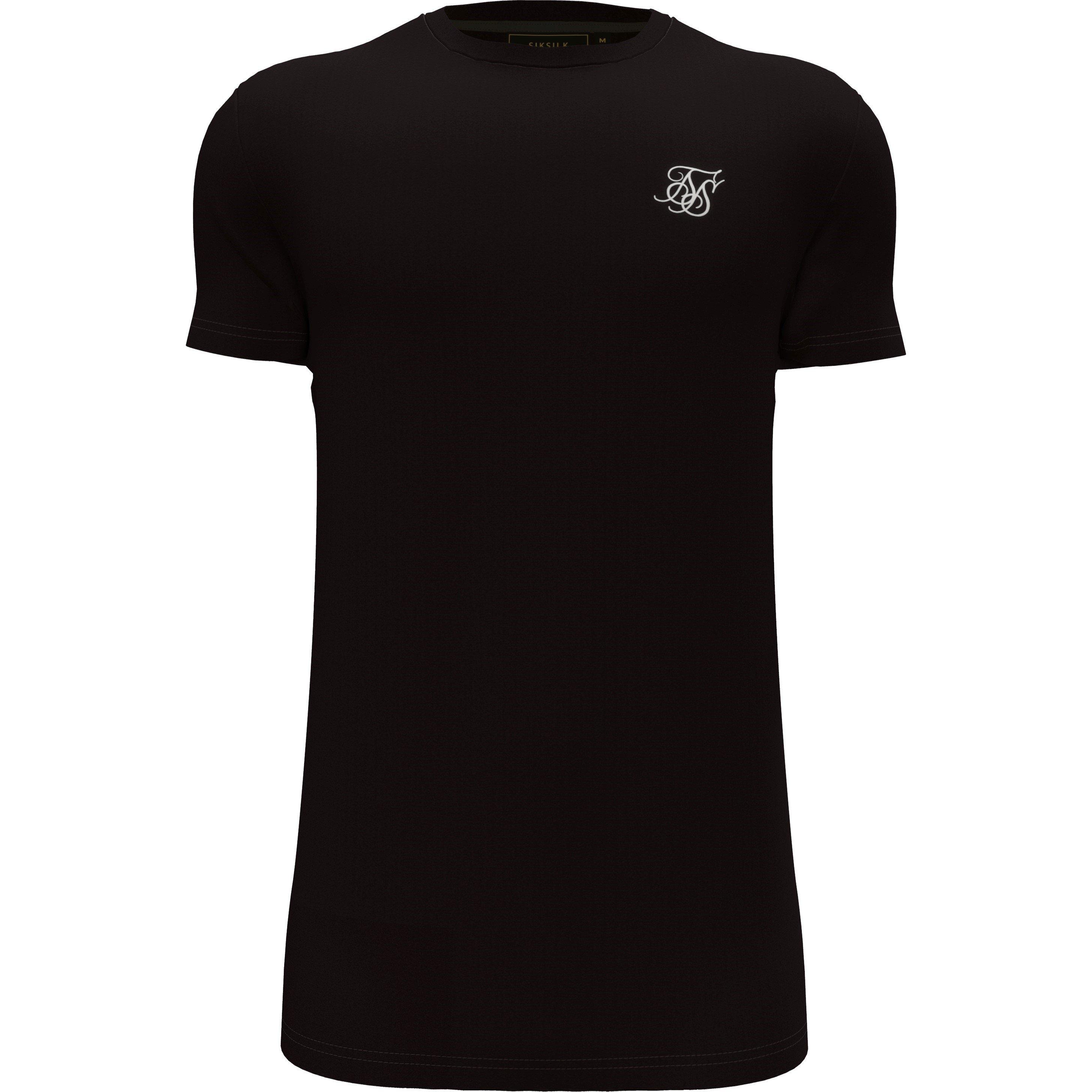 Black - SikSilk - Men's Short-Sleeve Muscle Fit T-Shirt - 1