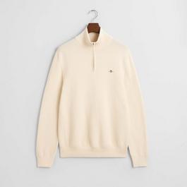 Gant Micro Textured Cotton Half-Zip Sweatshirt