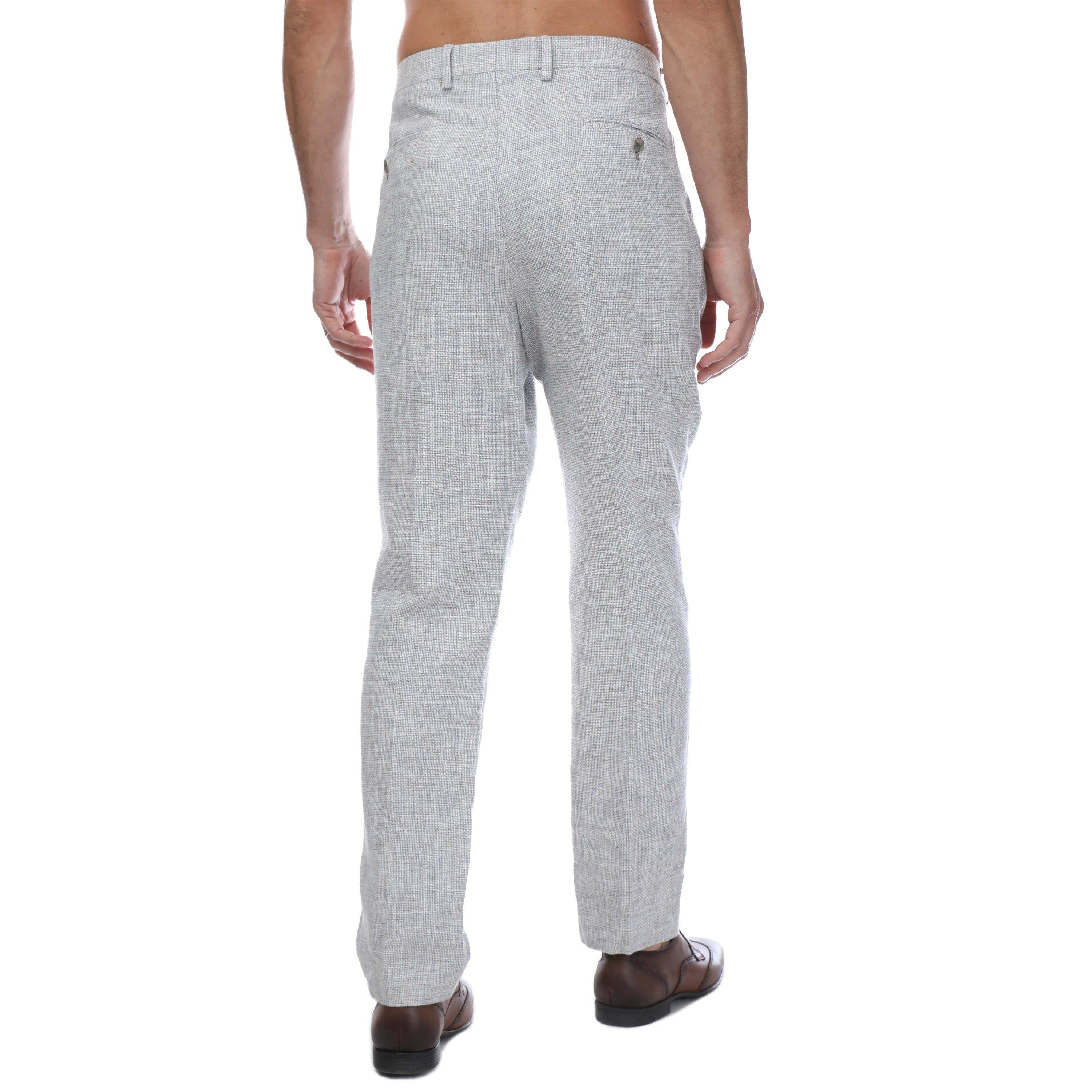 Blue - Guide London - Textured Woven Triple Colour Yarn Trouser - 2