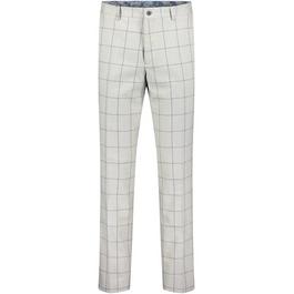 Guide London Italian Cotton & Wool Blend Check Trousers