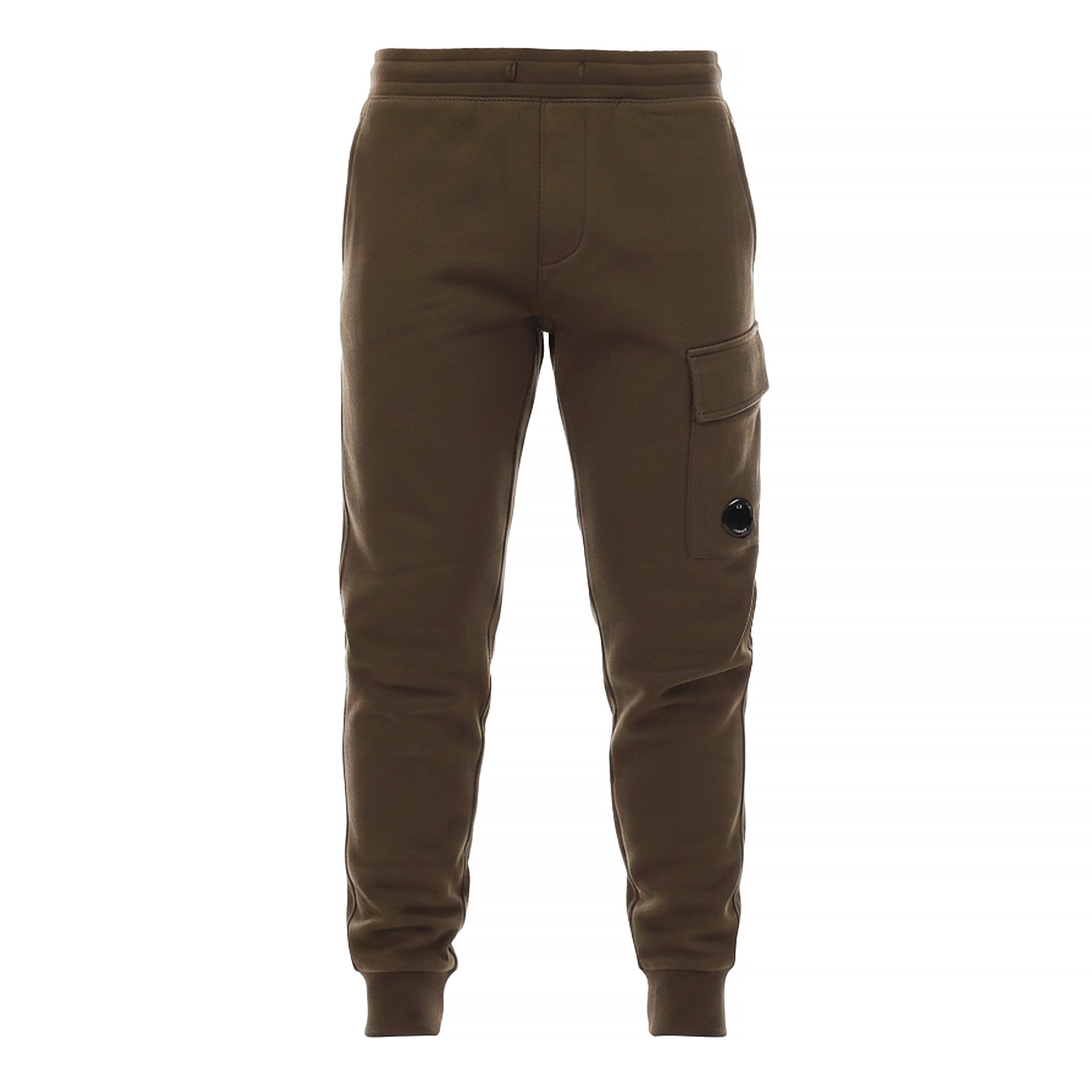 Cp Company Men's Diagonal Raised Fleece Cargo Sweatpants - Khaki - XL