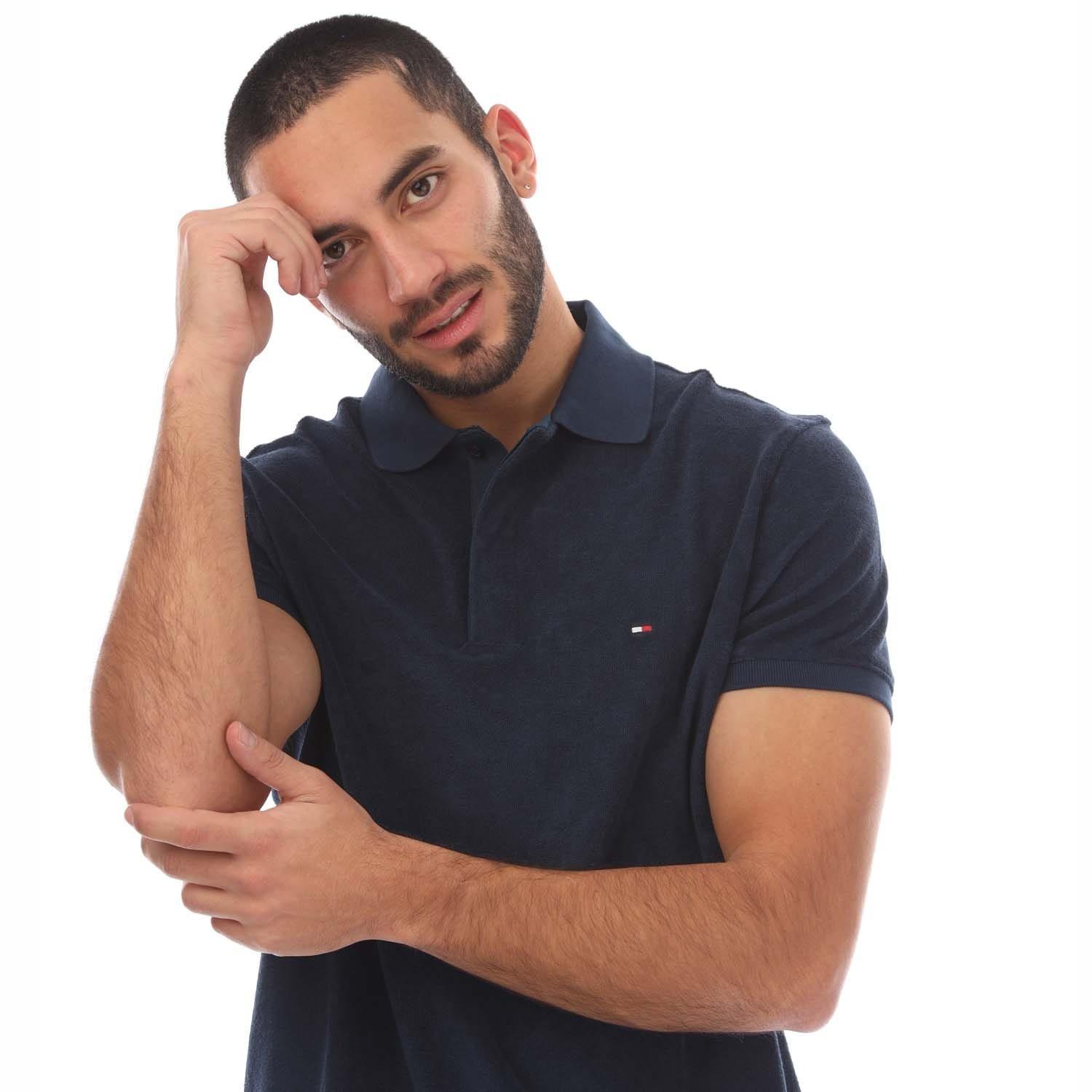 Blue - Tommy Hilfiger - Micro Towelling Regular-Fit Polo Shirt - 3