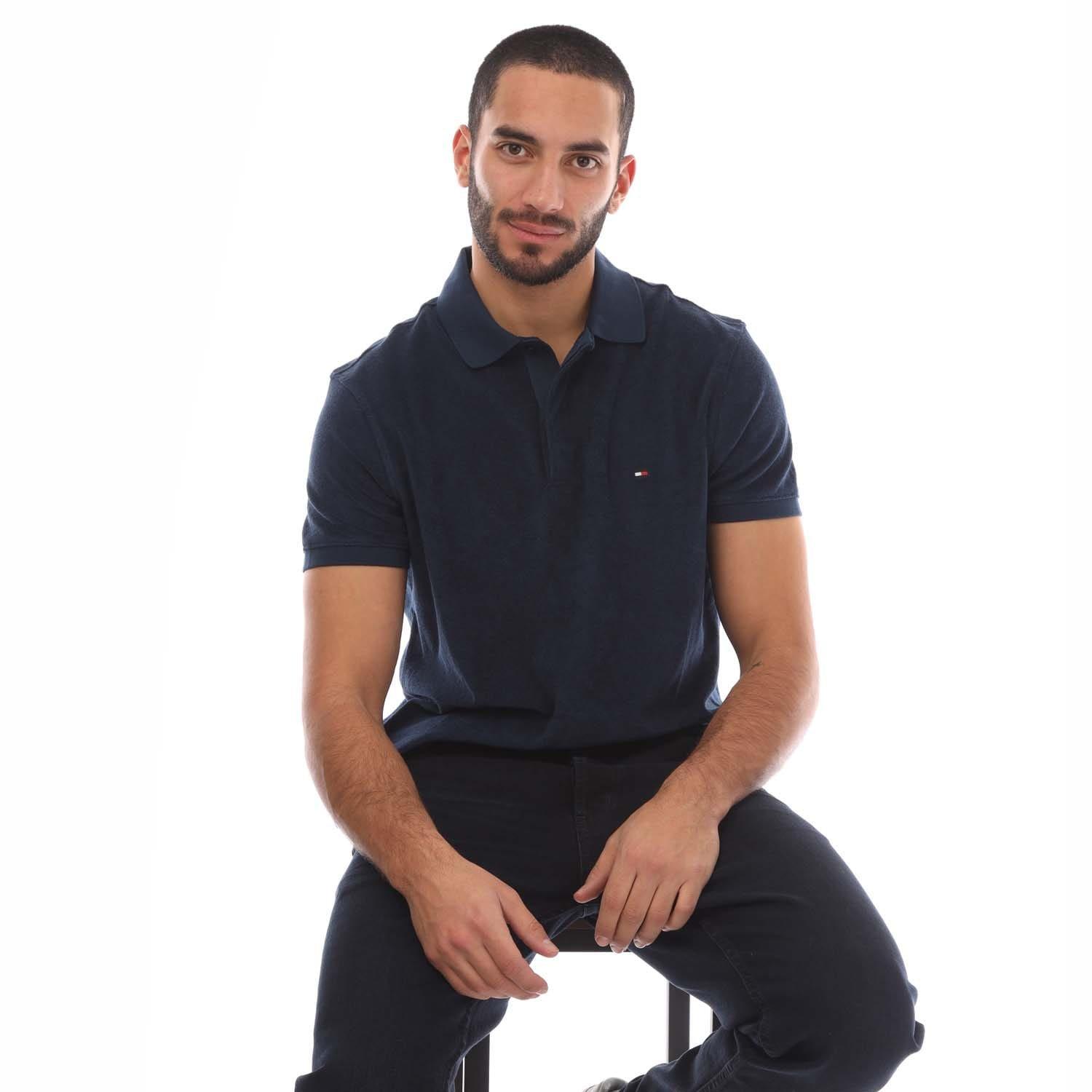 Blue - Tommy Hilfiger - Micro Towelling Regular-Fit Polo Shirt - 4