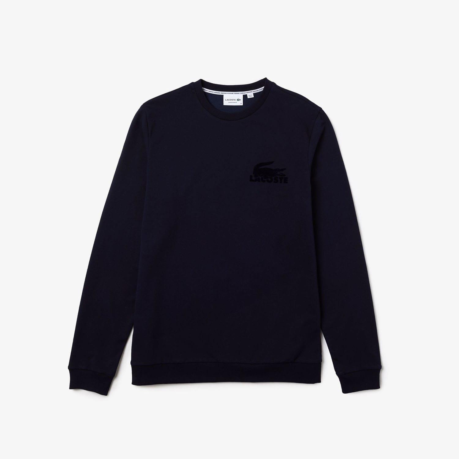 Navy - Lacoste - Fleece Loungewear Hoodie - 4