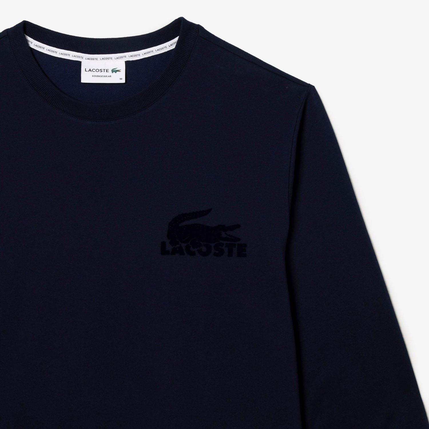 Navy - Lacoste - Fleece Loungewear Hoodie - 5