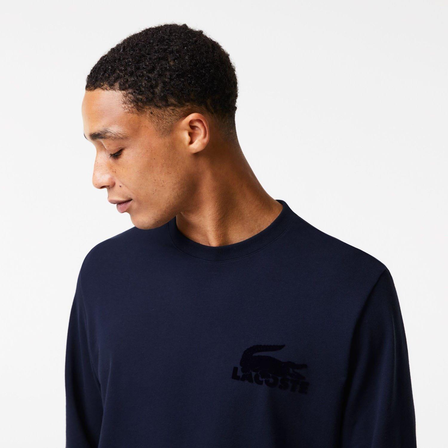 Navy - Lacoste - Fleece Loungewear Hoodie - 6