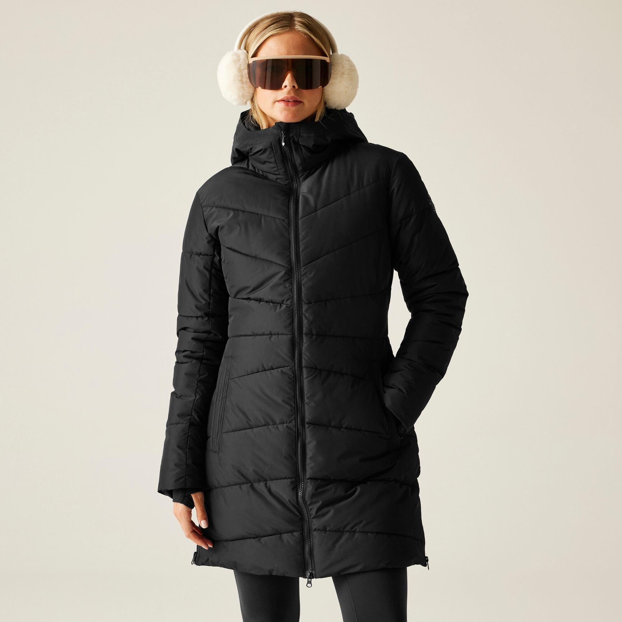 Black - Dare 2b - Women's Striking V ARED 15/15 High Warmth Padding Swarovski Crystal Insulated Waterproof Jacket - 1