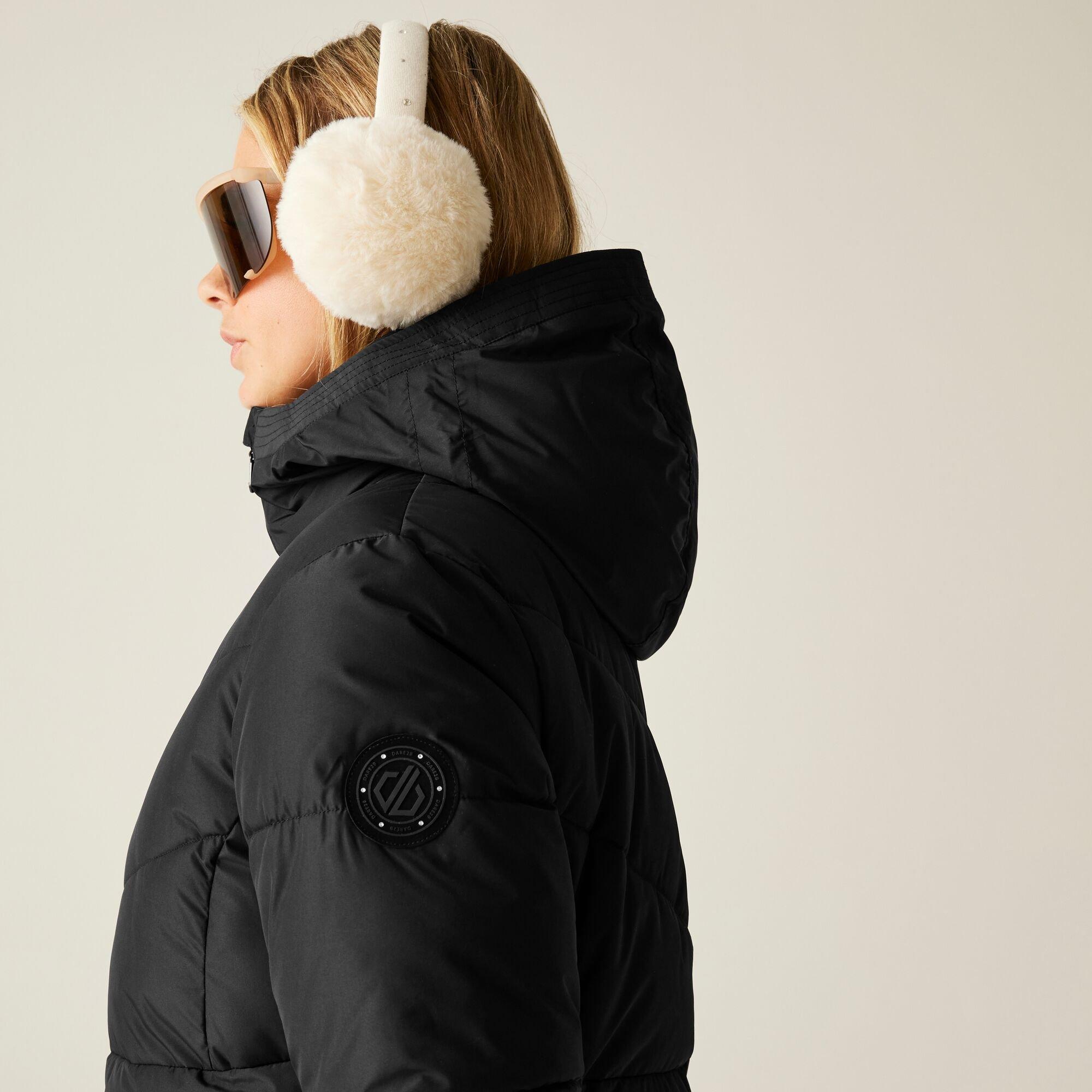 Black - Dare 2b - Women's Striking V ARED 15/15 High Warmth Padding Swarovski Crystal Insulated Waterproof Jacket - 7
