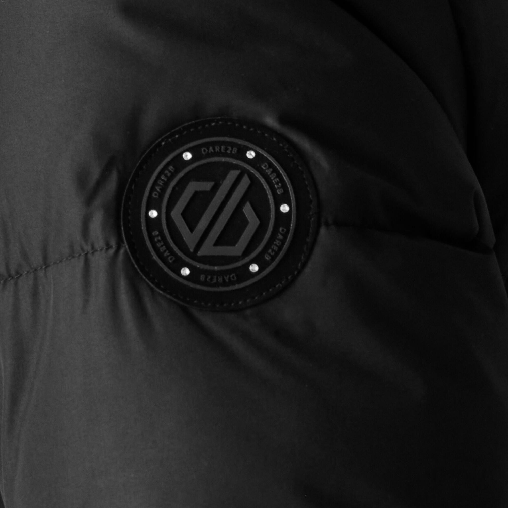 Black - Dare 2b - Women's Striking V ARED 15/15 High Warmth Padding Swarovski Crystal Insulated Waterproof Jacket - 8