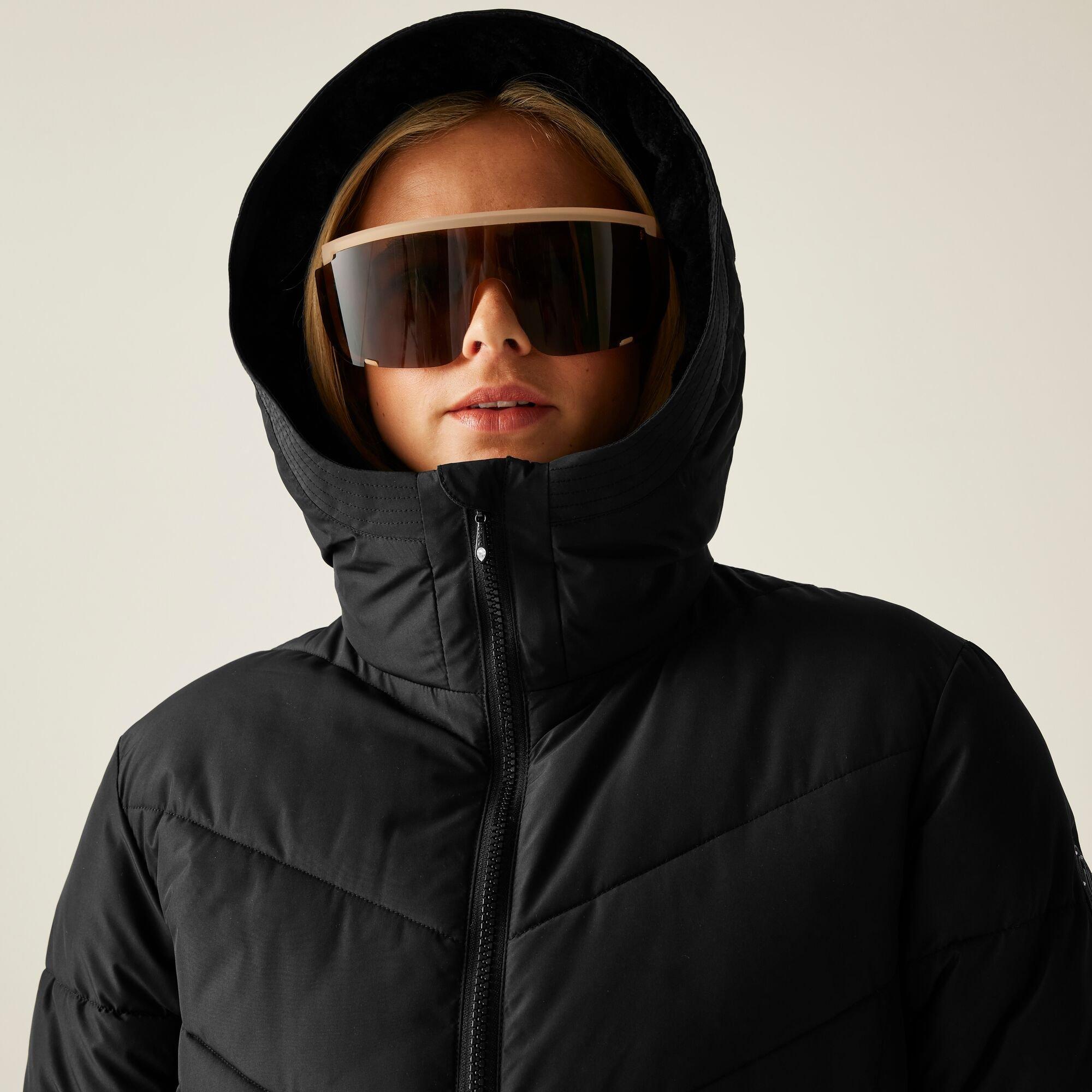 Black - Dare 2b - Women's Striking V ARED 15/15 High Warmth Padding Swarovski Crystal Insulated Waterproof Jacket - 9