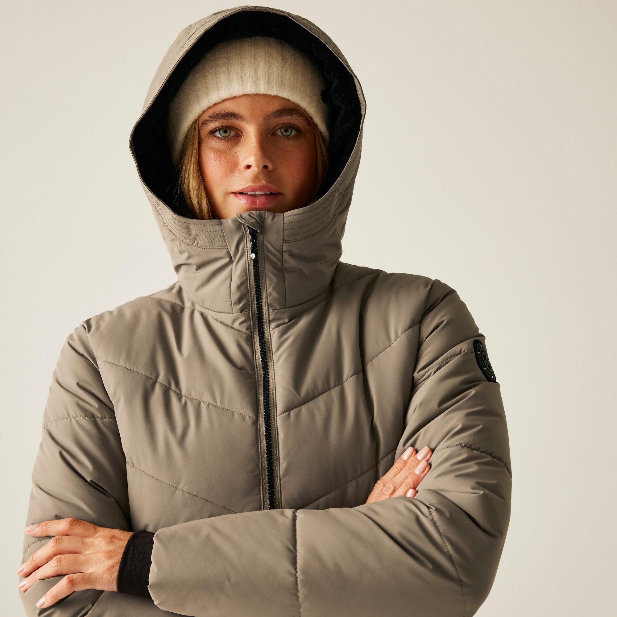 Pine Bark - Dare 2b - Women's Striking V ARED 15/15 High Warmth Padding Swarovski Crystal Insulated Waterproof Jacket - 9