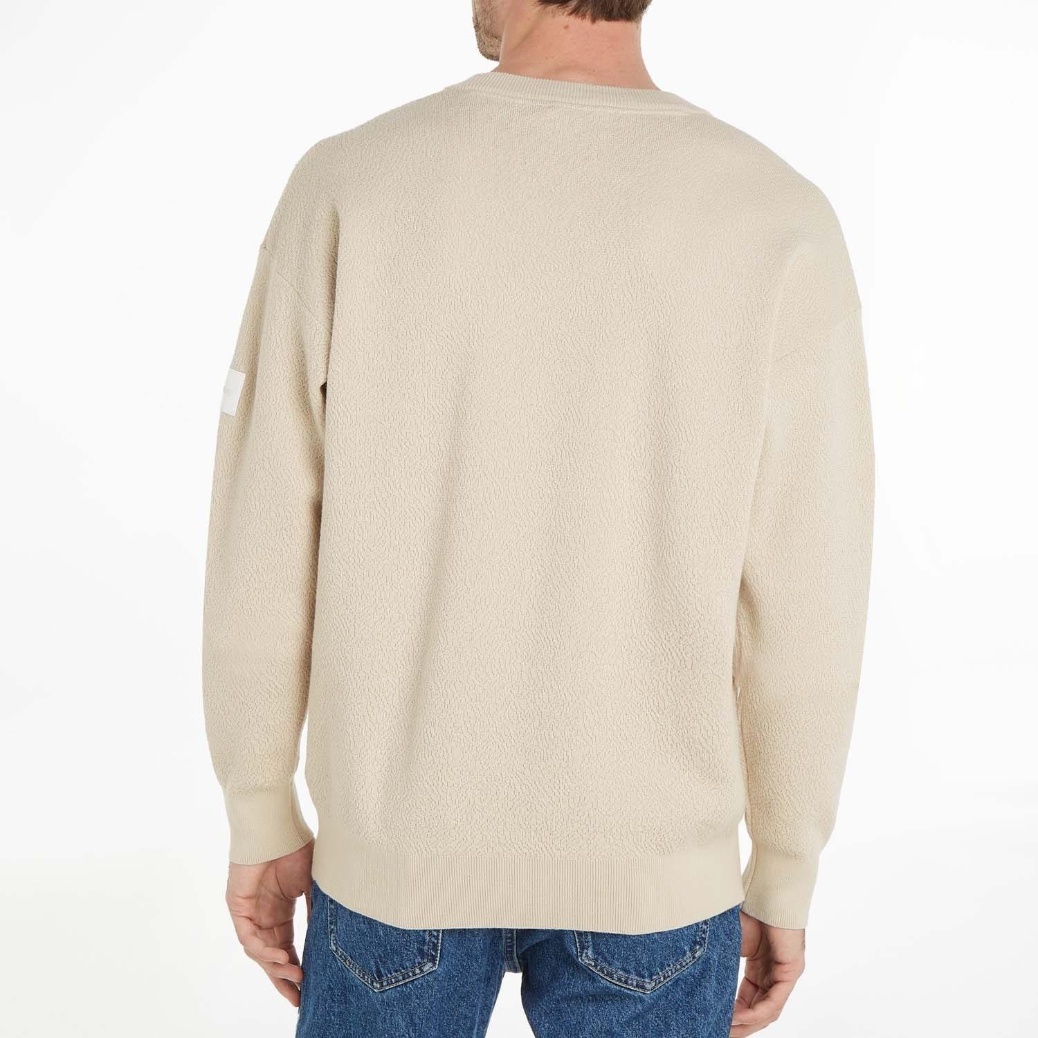 Beige - Calvin Klein - Natural Structure Crewneck Sweatshirt - 2