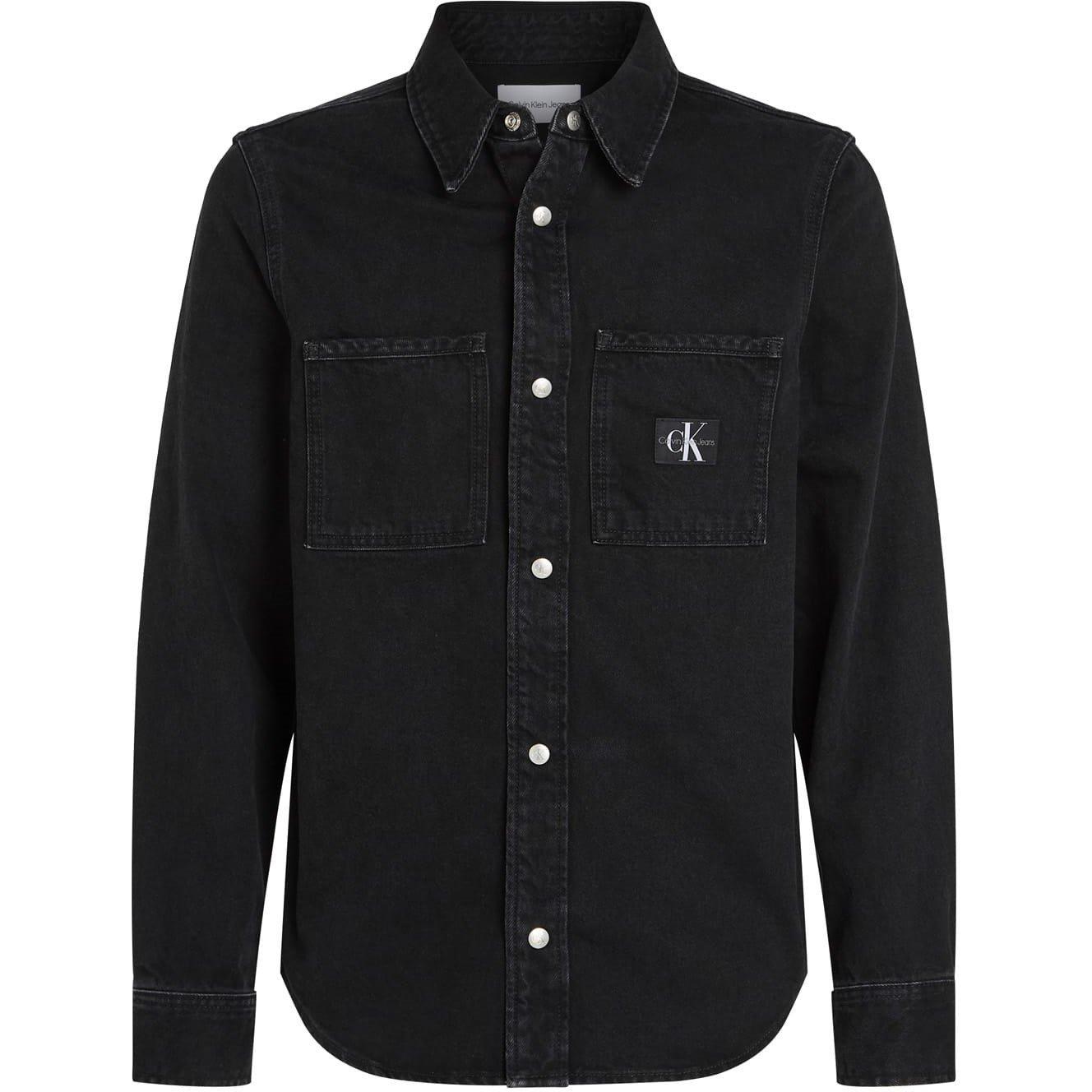 Black - Calvin Klein - Logo Patch Denim Shirt - 1
