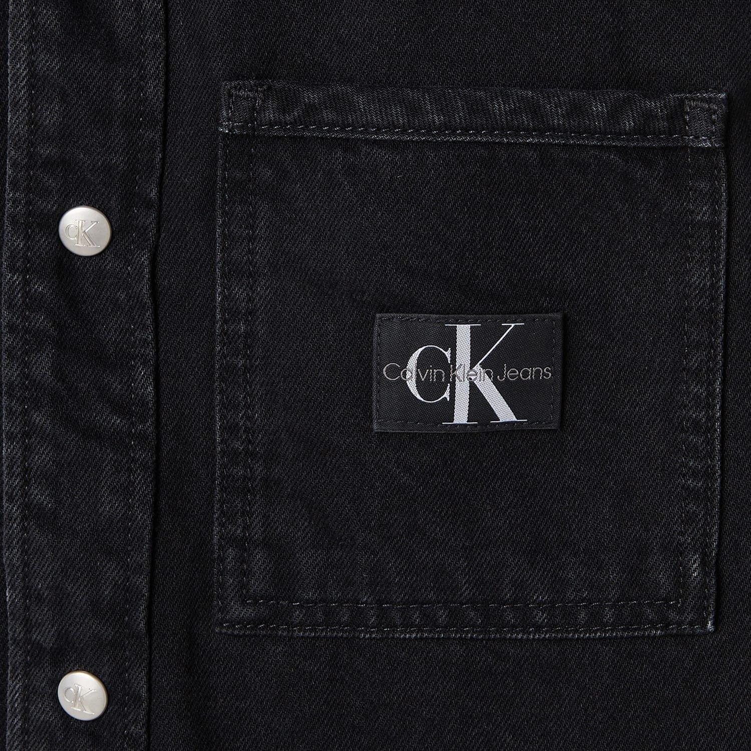 Black - Calvin Klein - Logo Patch Denim Shirt - 3
