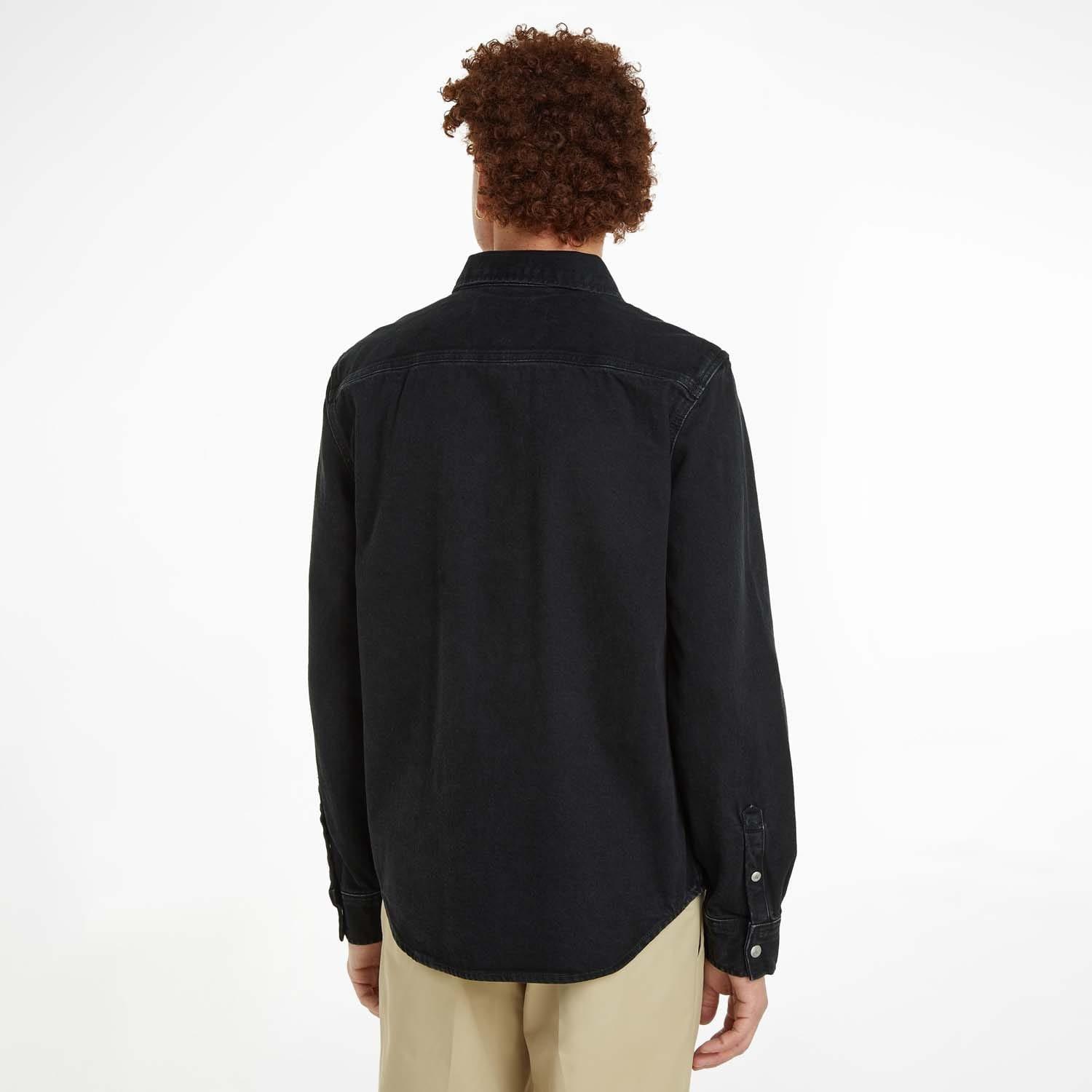 Black - Calvin Klein - Logo Patch Denim Shirt - 4