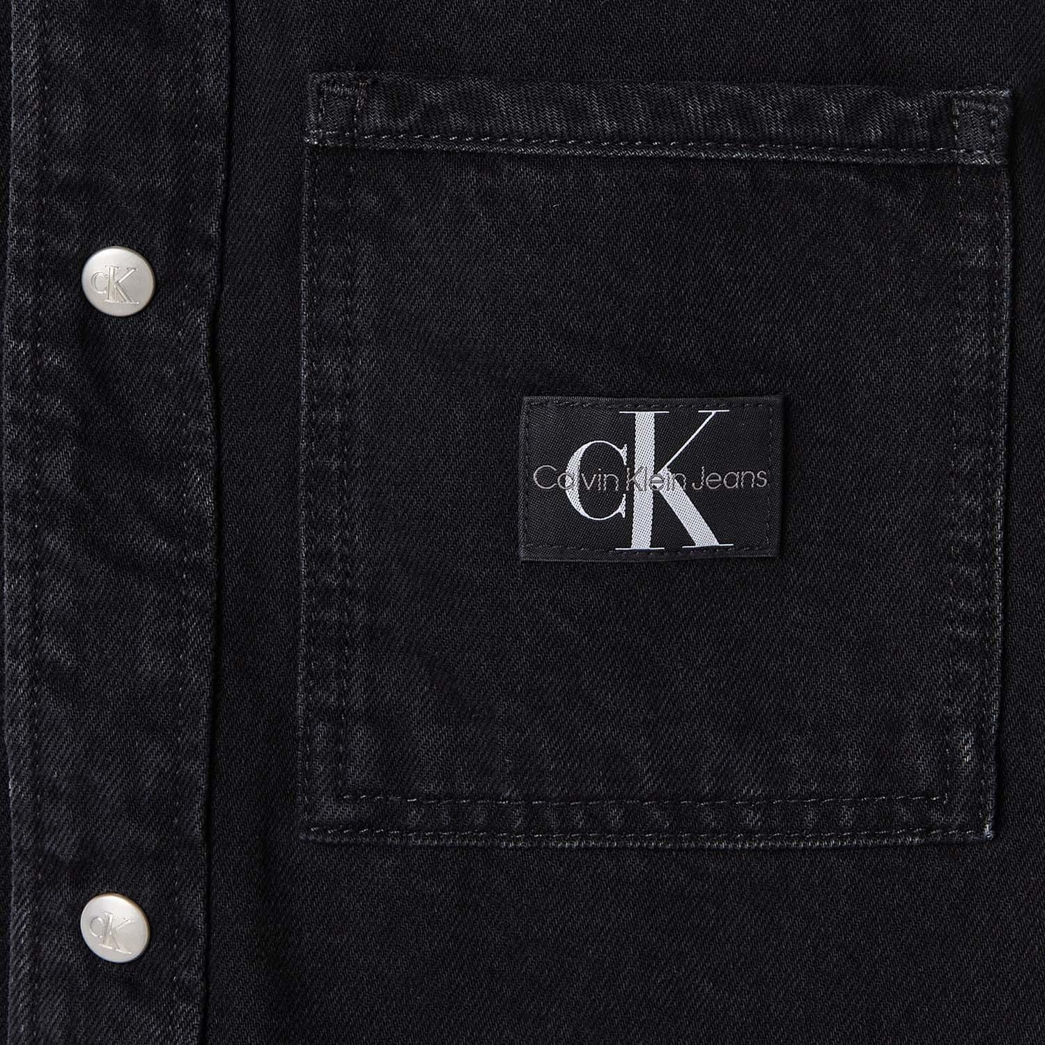 Black - Calvin Klein - Logo Patch Denim Shirt - 6