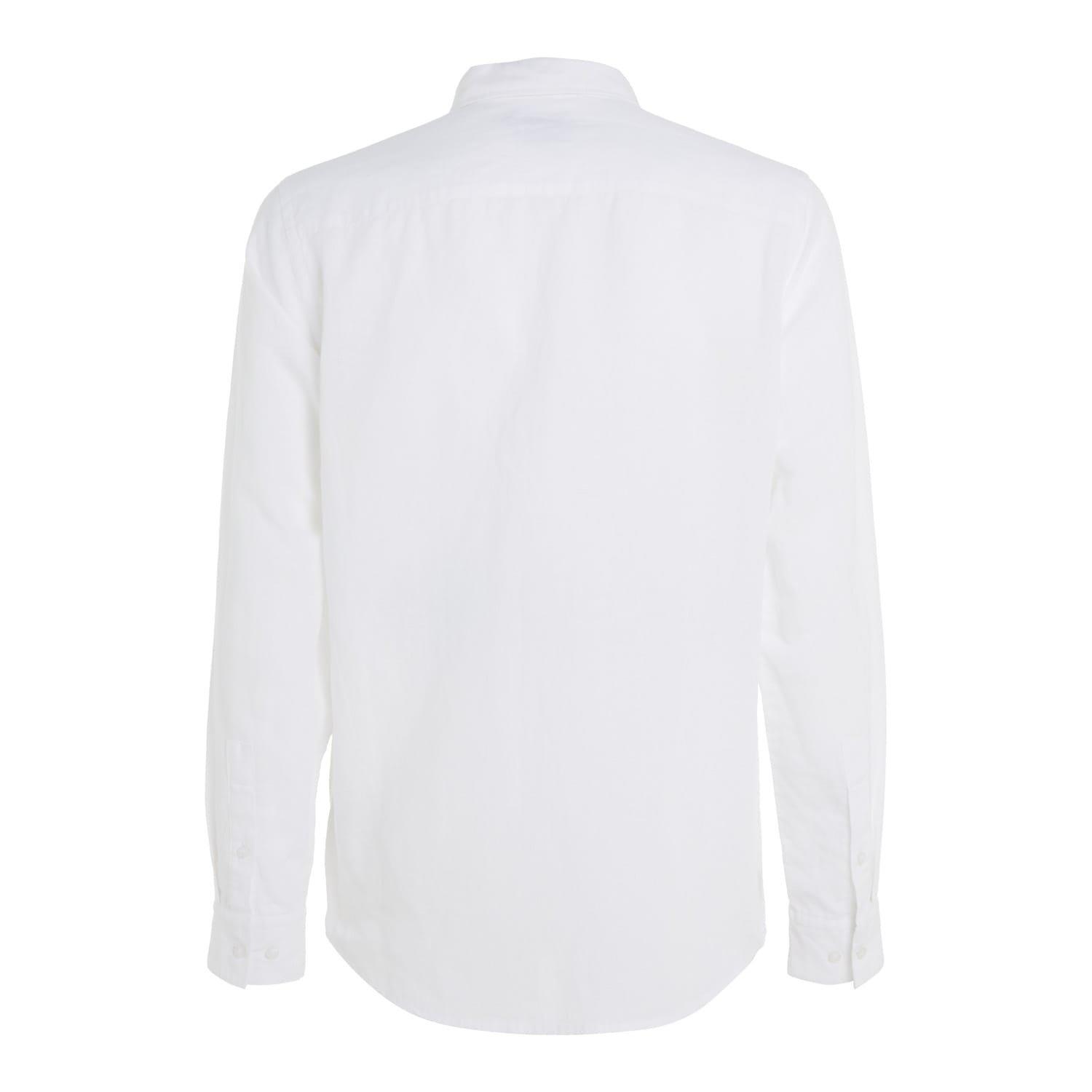 White - Calvin Klein - Regular-Fit Linen Cotton Shirt - 2