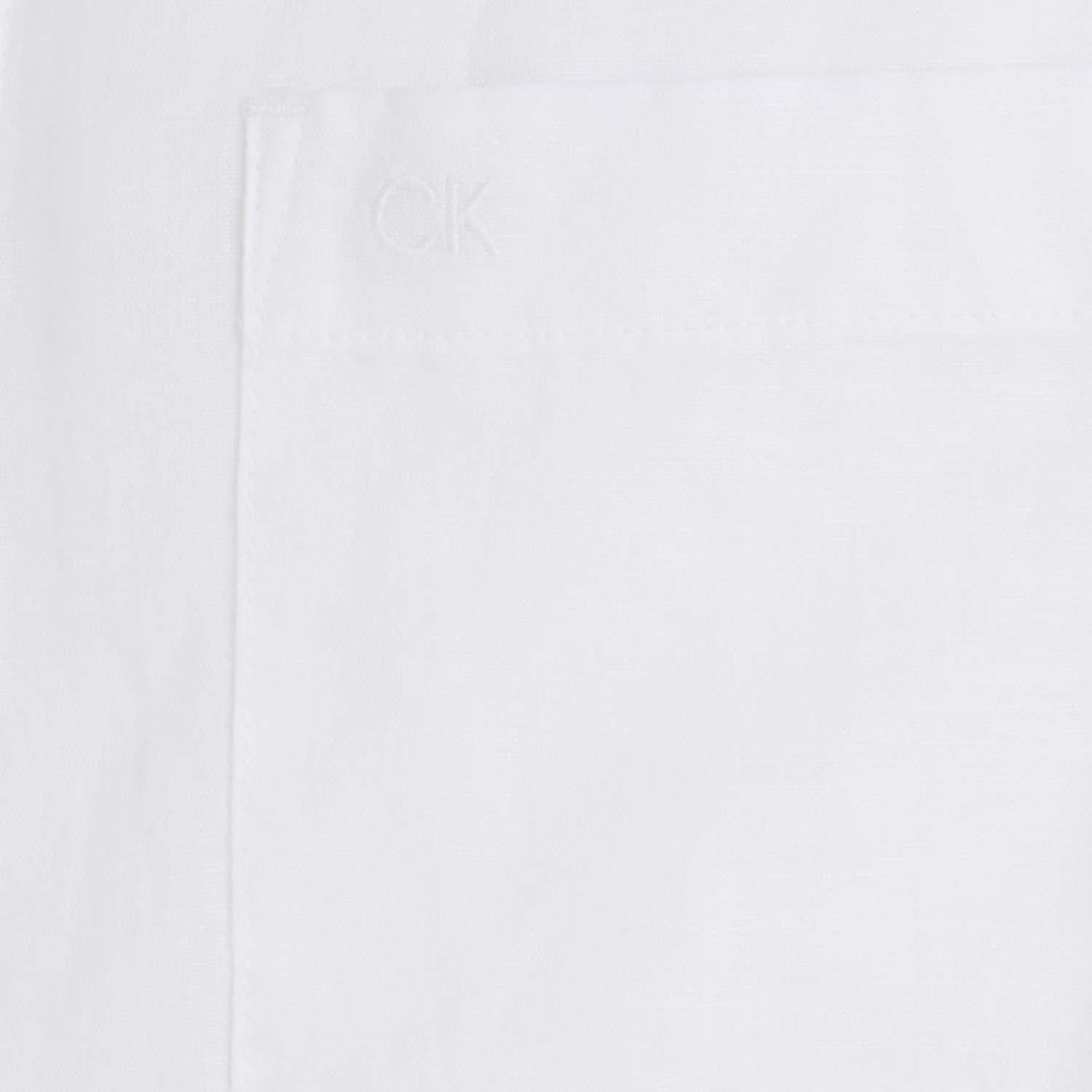 White - Calvin Klein - Regular-Fit Linen Cotton Shirt - 6