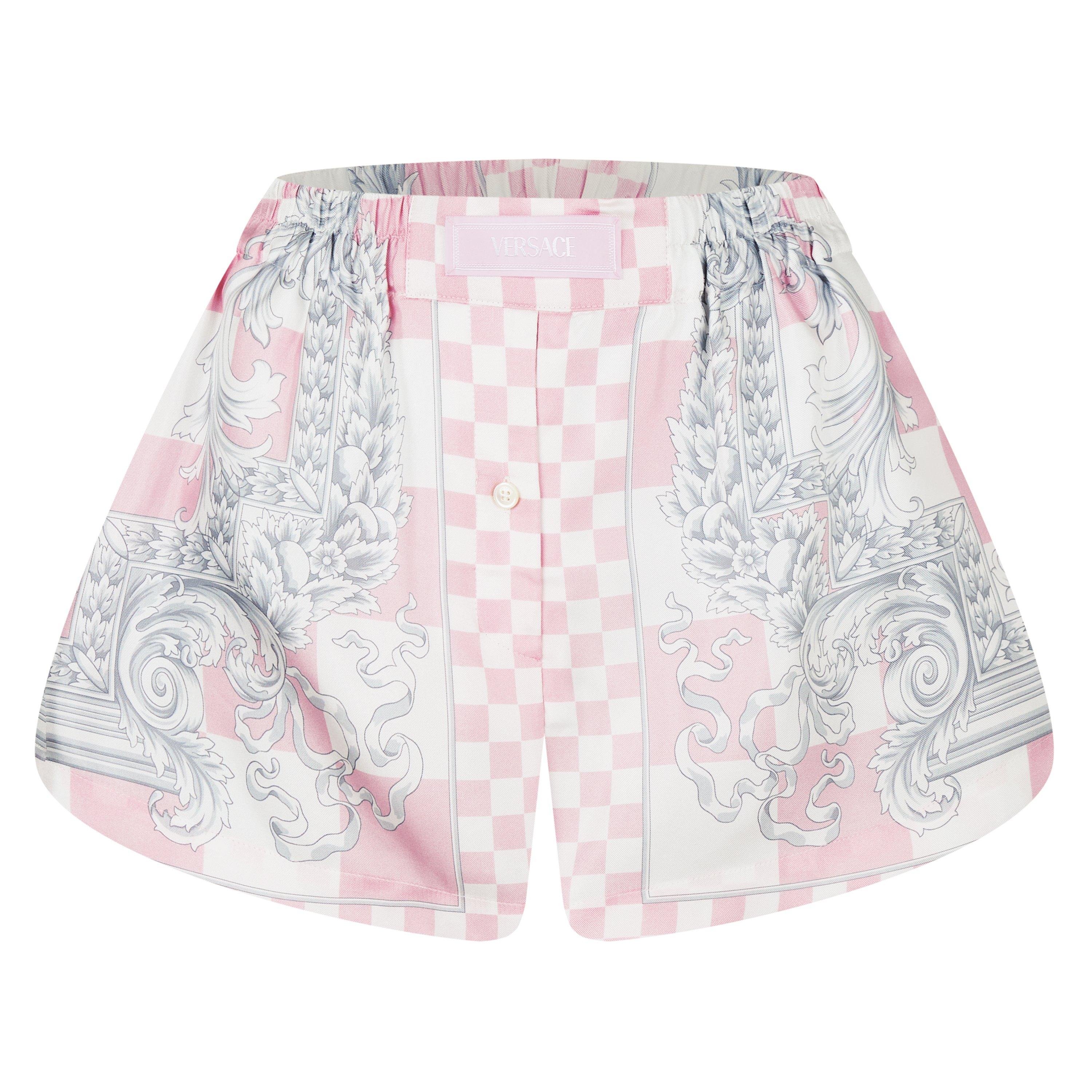 Pnk/Whte/Slvr - Versace - Women's Barque Chino Shorts - 5