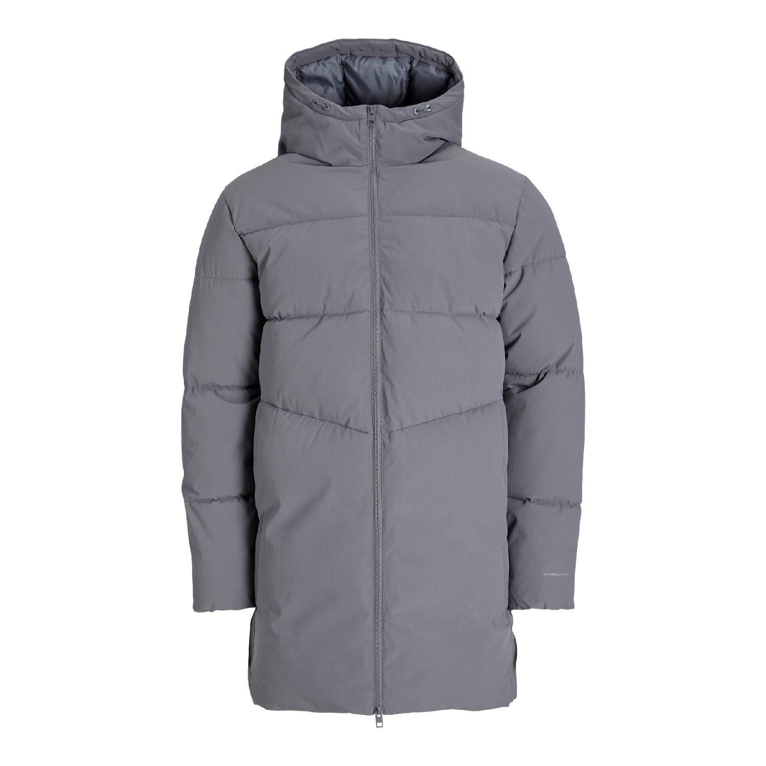 Grey - Jack and Jones - Brady Long Puffer Jacket - 1