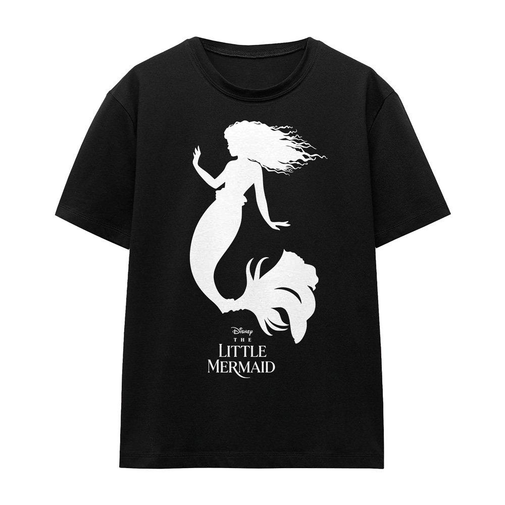 Black - Disney - The Little Mermaid Ariel Silhouette T-Shirt Black - 4