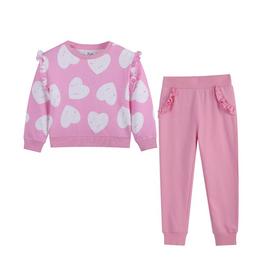 Be You Studio Younger Girl Heart Jog Set Pink