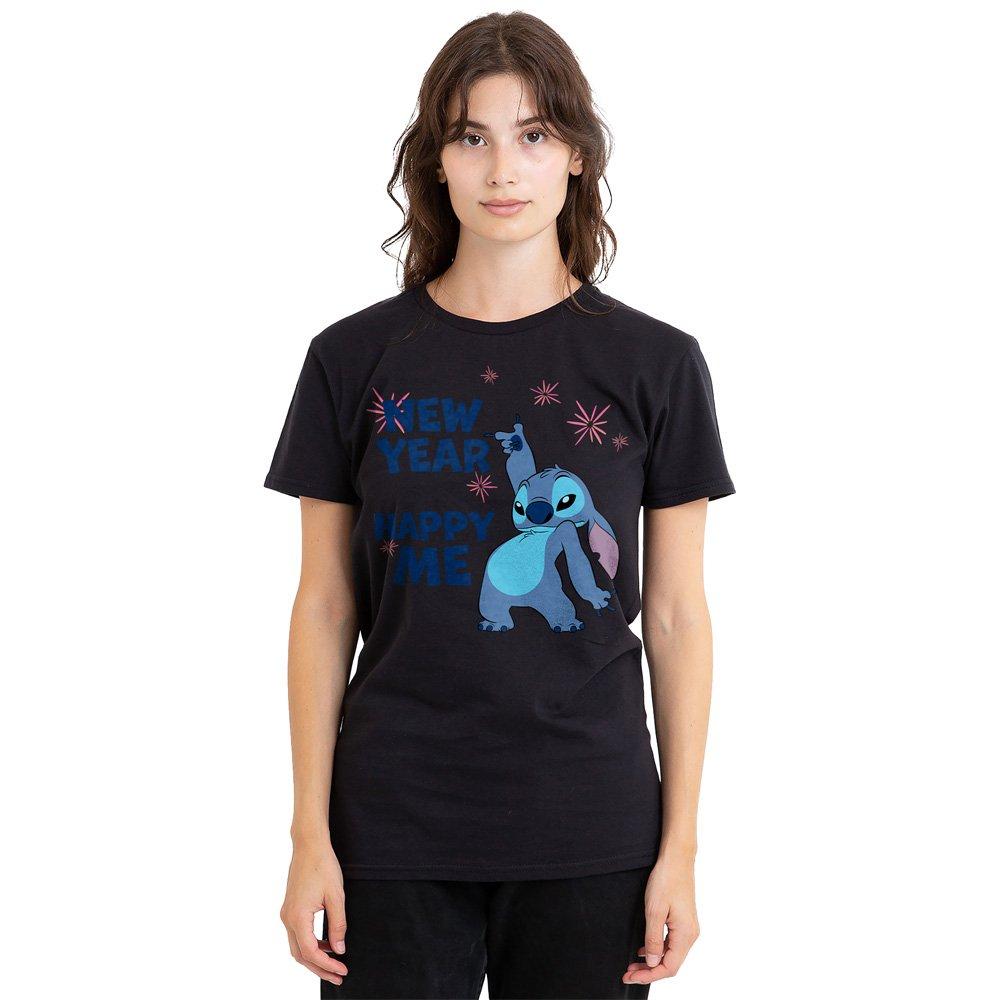 Black - Disney - Lilo Stitch New Year Happy Me T-Shirt Black - 1